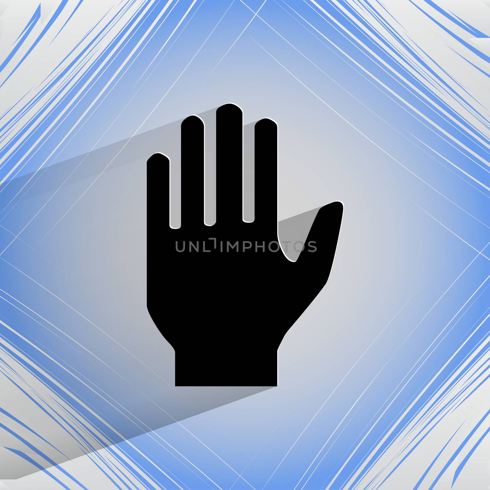 Stop. hand. Flat modern web  design on a flat geometric abstract background  . 