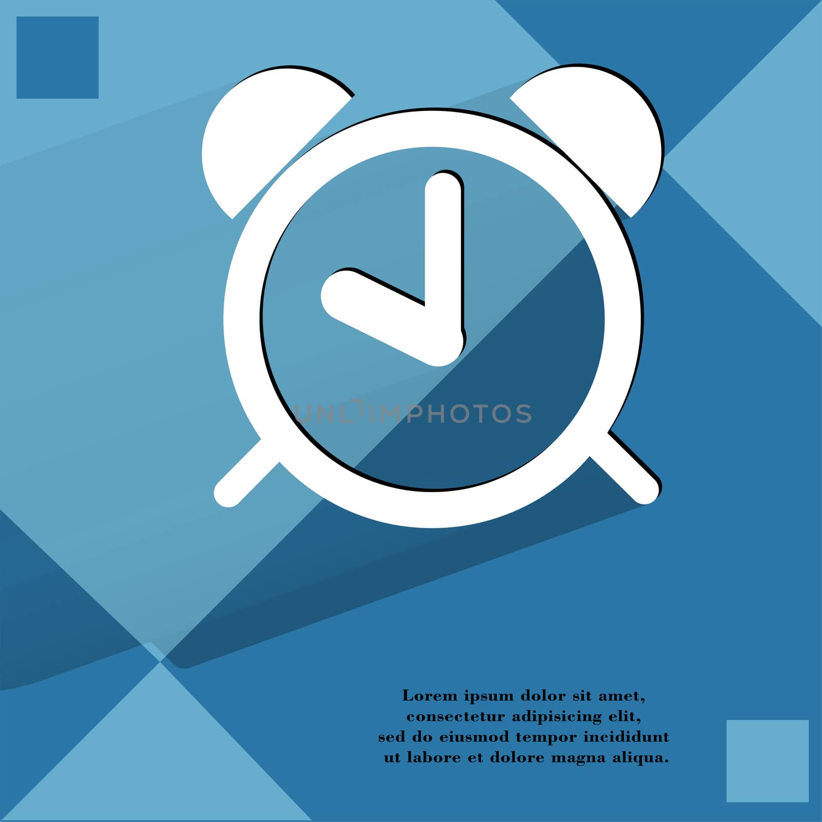 alarm clock. Flat modern web design on a flat geometric abstract background  by serhii_lohvyniuk