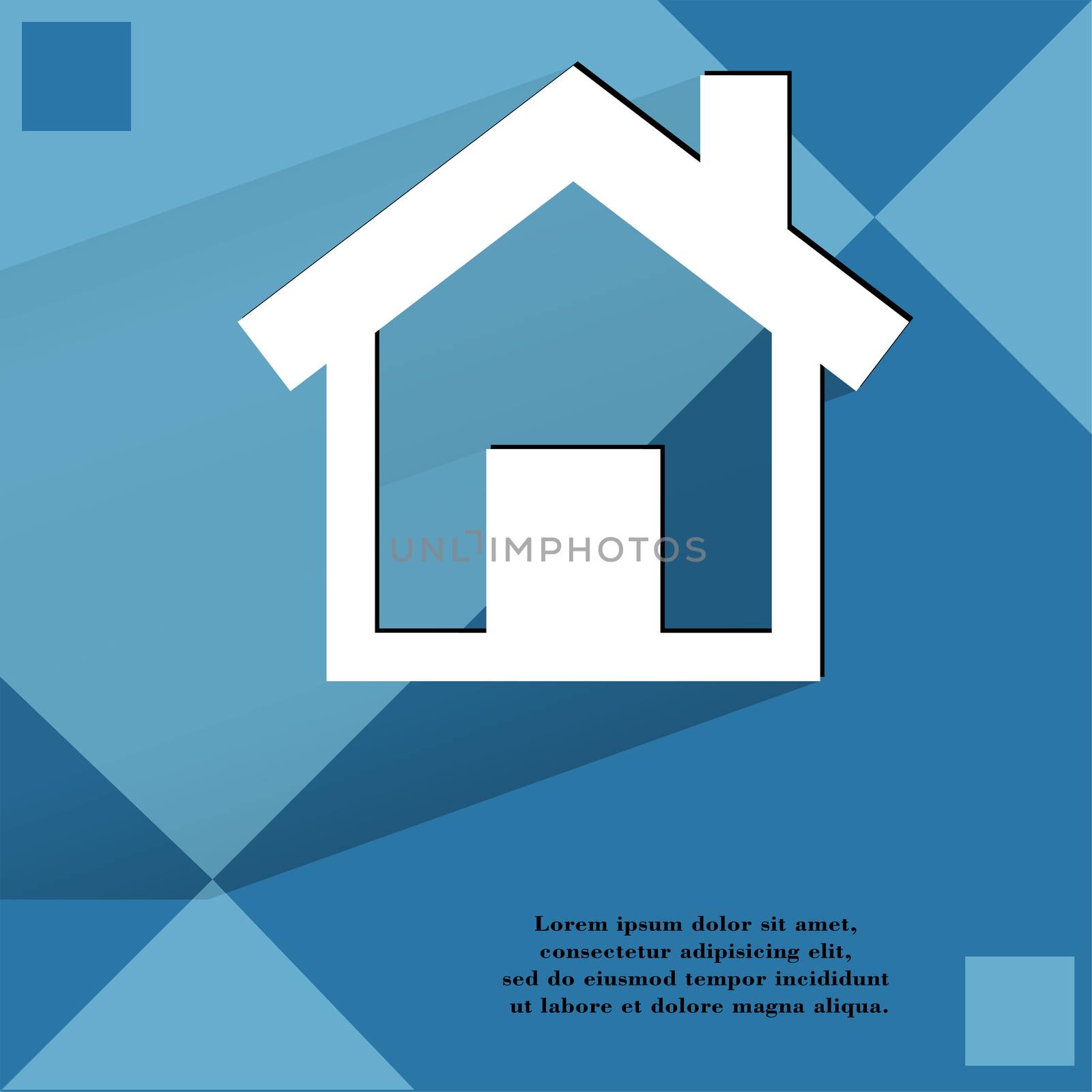 house. Flat modern web design on a flat geometric abstract background . 