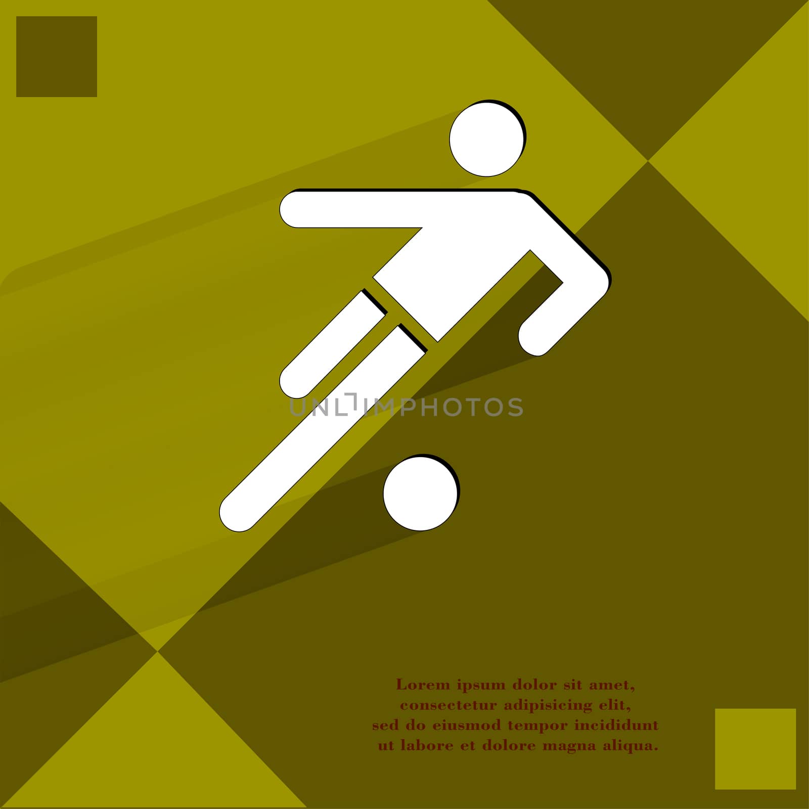 football player. Flat modern web button   on a flat geometric abstract background  by serhii_lohvyniuk