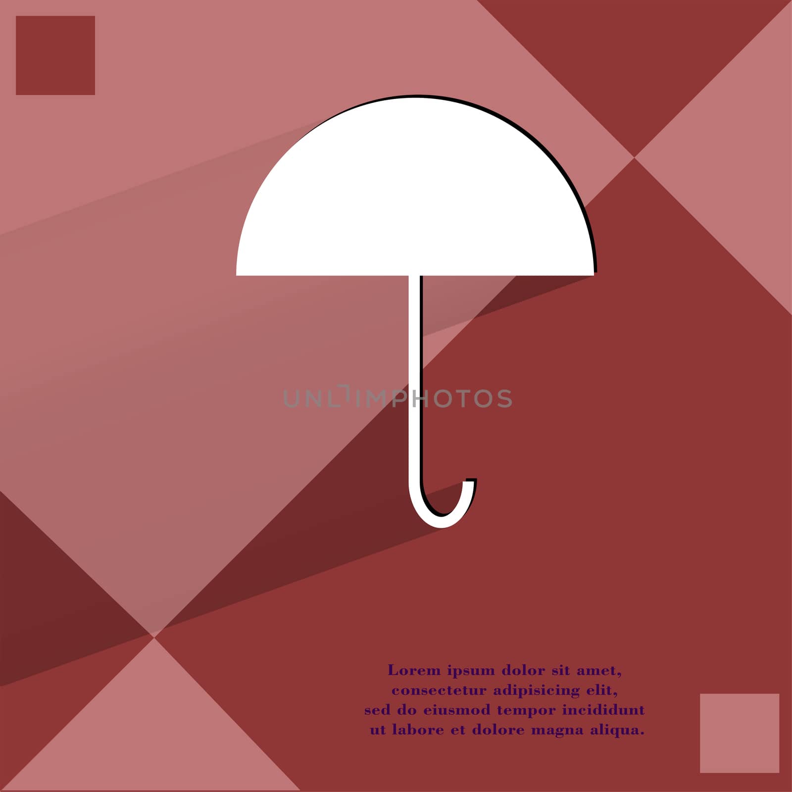 Umbrella. Flat modern web button on a flat geometric abstract background  by serhii_lohvyniuk