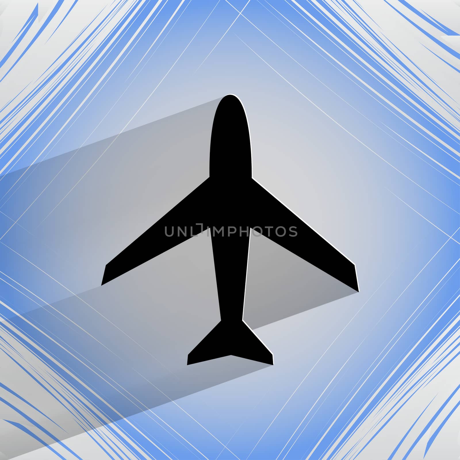 Plane . Flat modern web design on a flat geometric abstract background . 