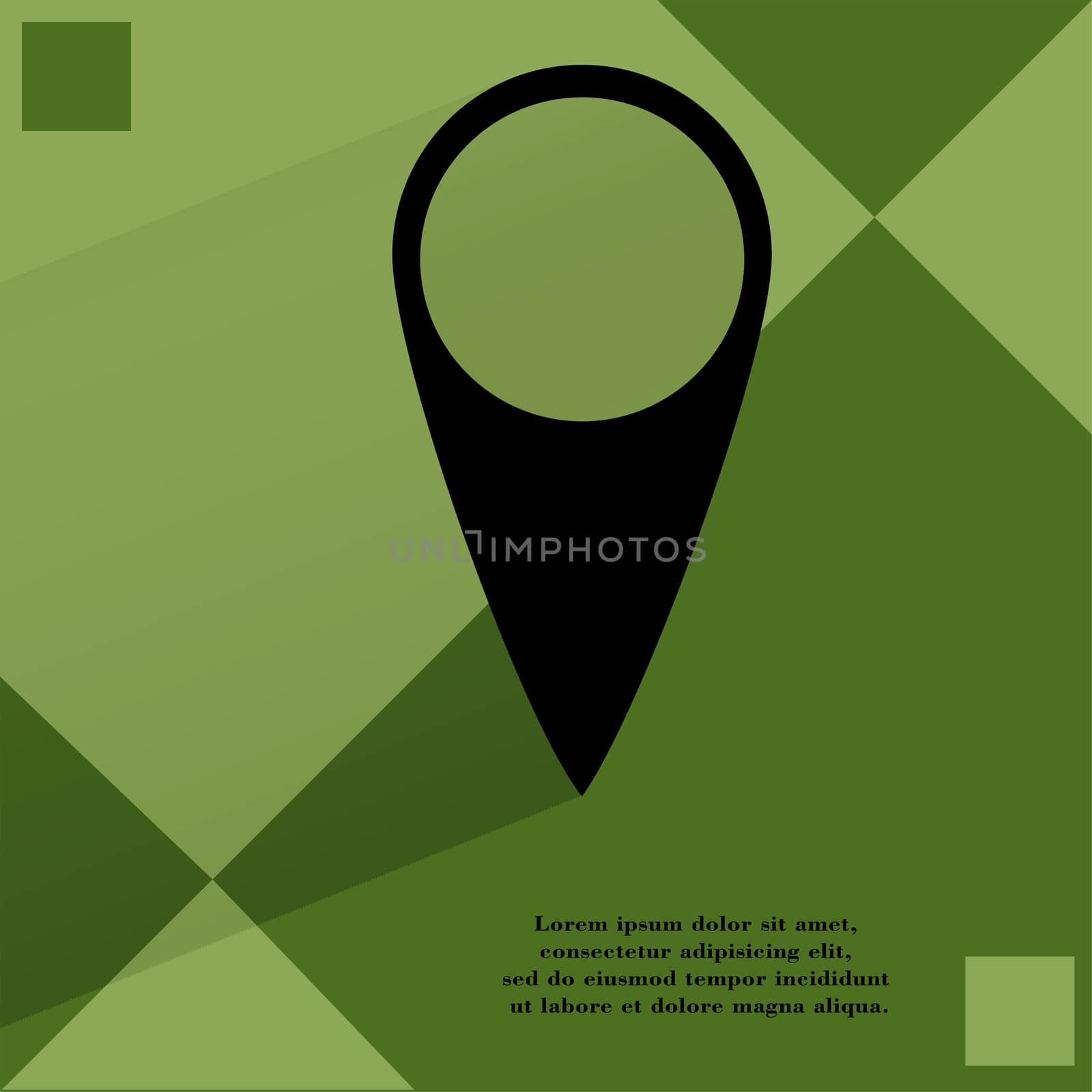 map pointers. Flat modern web button  on a flat geometric abstract background  by serhii_lohvyniuk