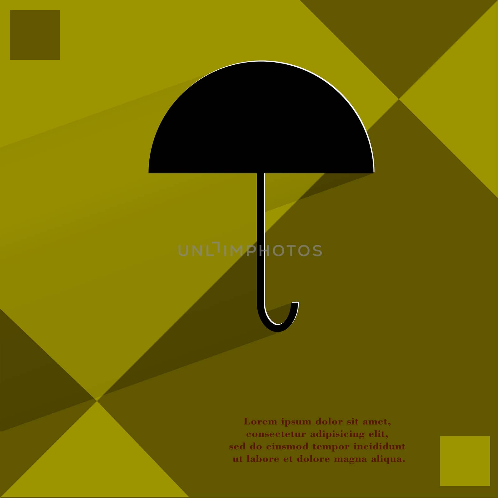 Umbrella. Flat modern web button on a flat geometric abstract background  by serhii_lohvyniuk