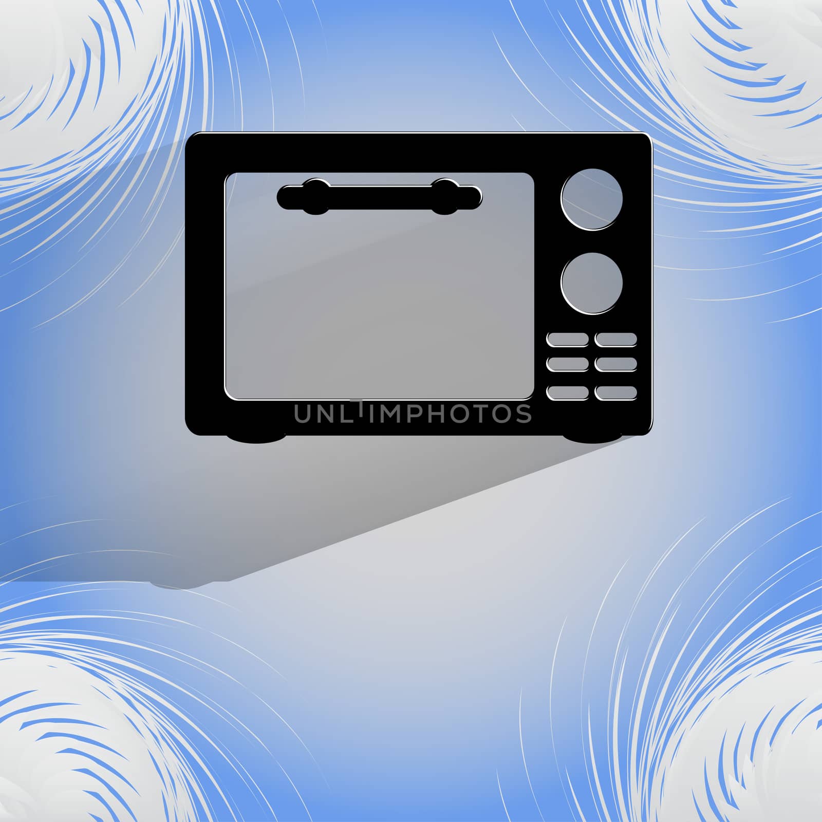 microwave. kitchen equipment. Flat modern web button  on a flat geometric abstract background  by serhii_lohvyniuk