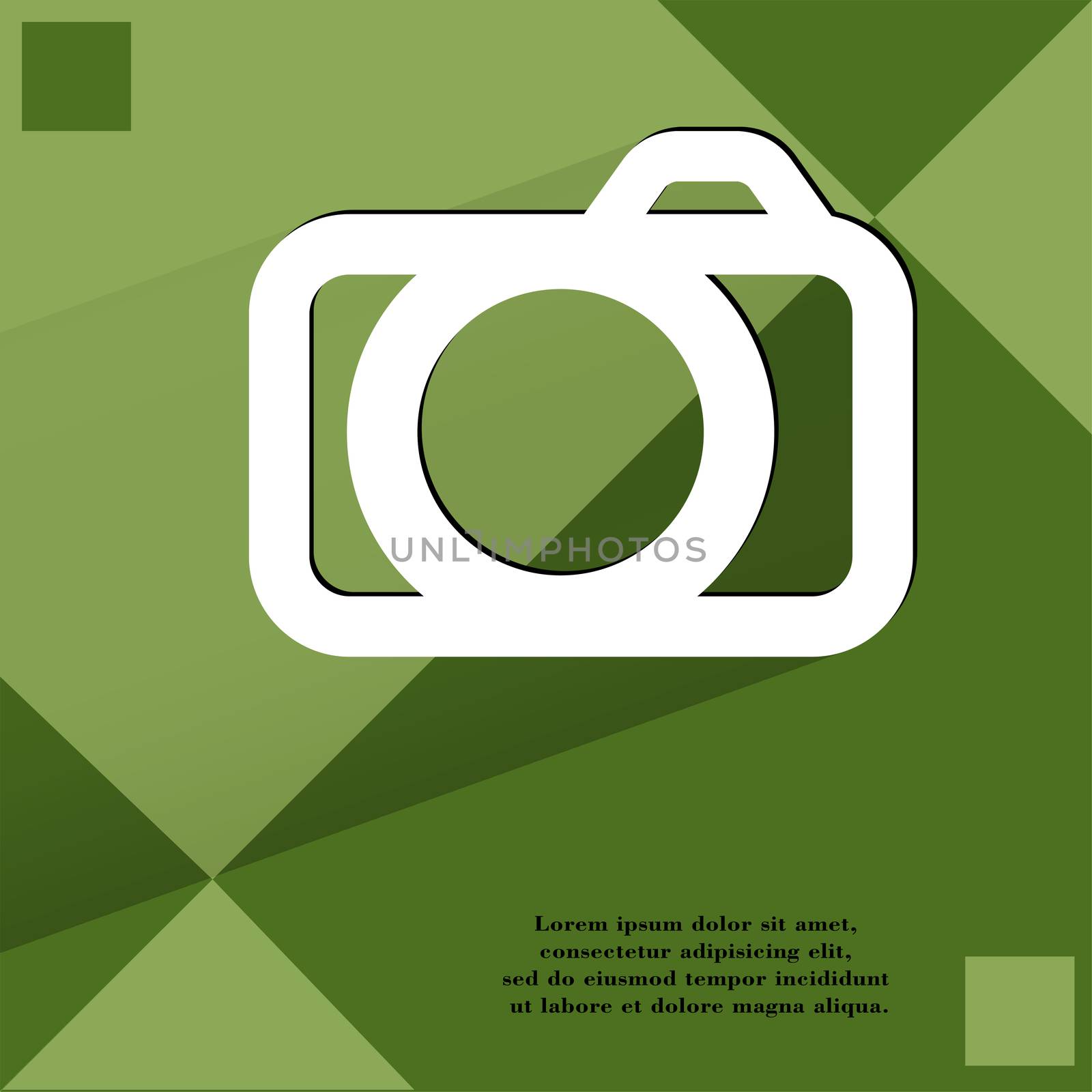 Camera. Flat modern web design on a flat geometric abstract background . 