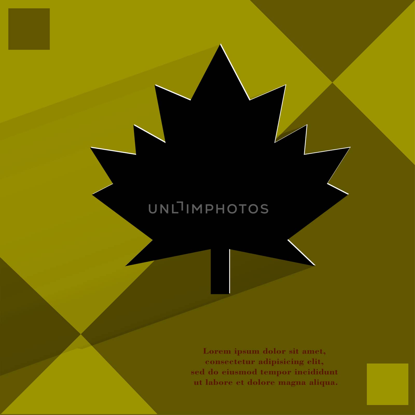 maple Leaf. Flat modern web design on a flat geometric abstract background . 