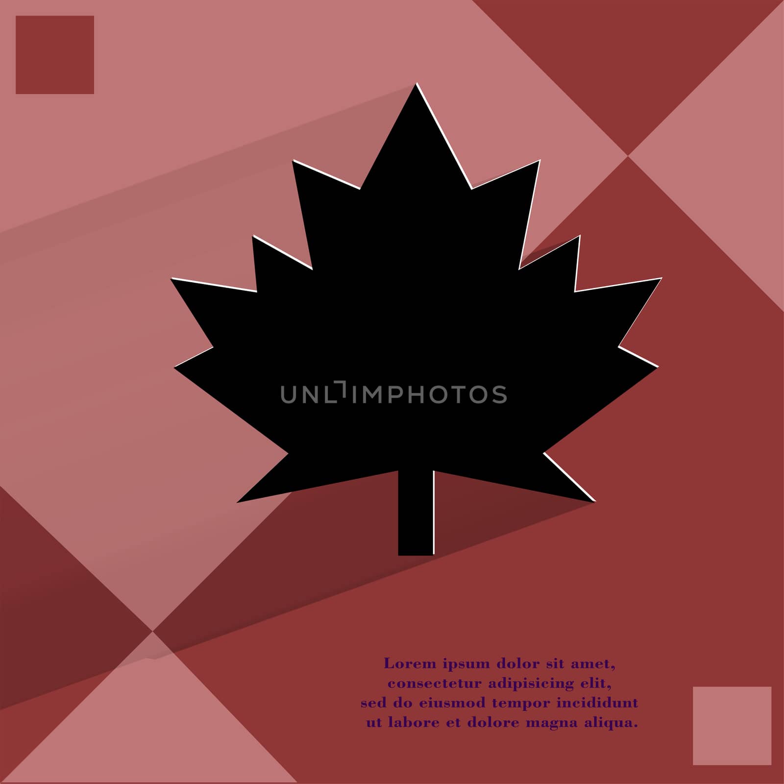 maple Leaf. Flat modern web design on a flat geometric abstract background  by serhii_lohvyniuk