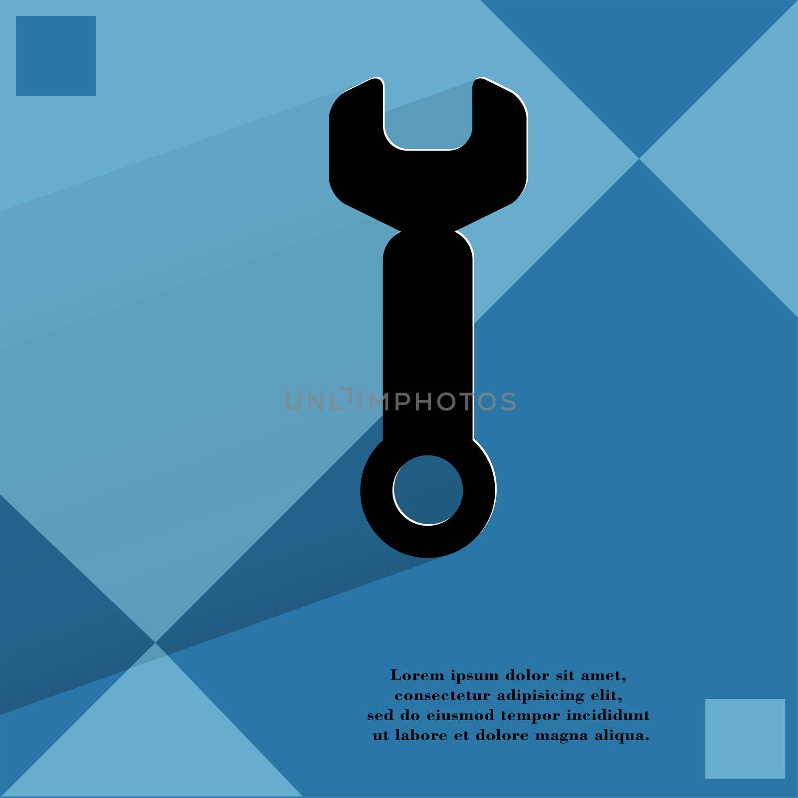 Wrench. tool to work. Flat modern web design on a flat geometric abstract background  by serhii_lohvyniuk