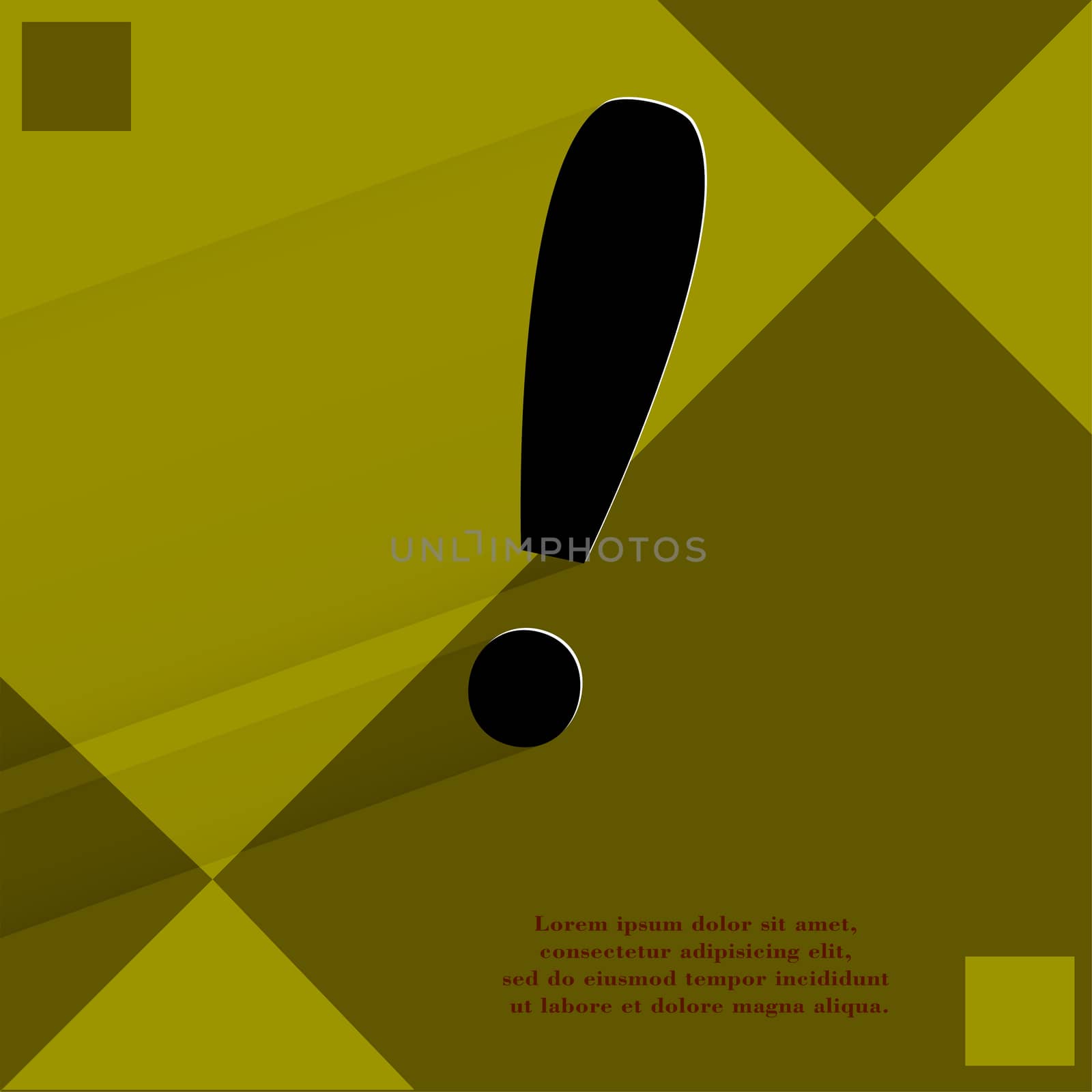 The exclamation point. Flat modern web design on a flat geometric abstract background  by serhii_lohvyniuk