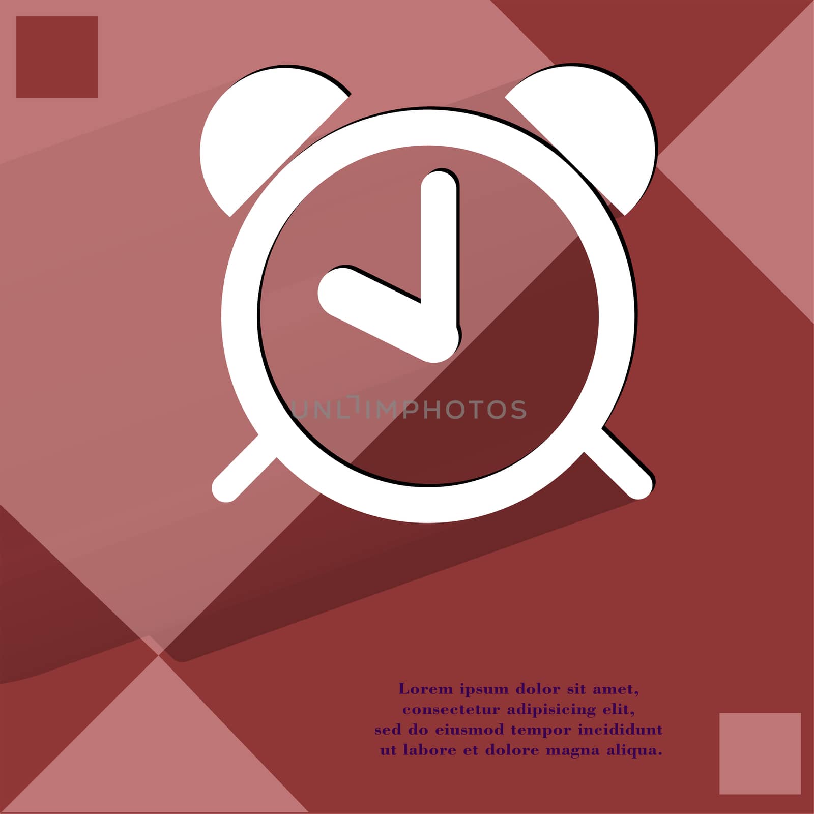 alarm clock. Flat modern web design on a flat geometric abstract background  by serhii_lohvyniuk