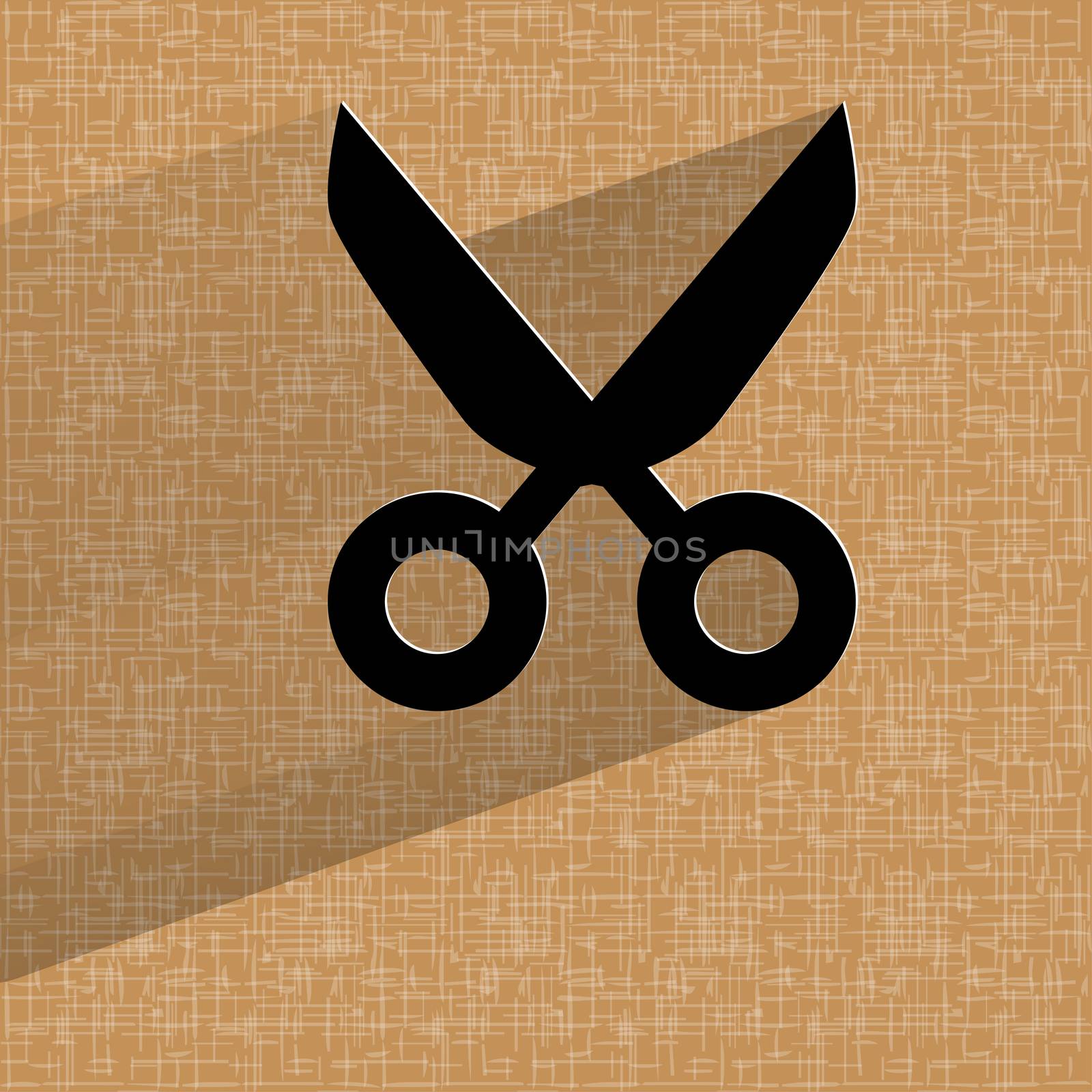 Scissors. Flat modern web design on a flat geometric abstract background . 