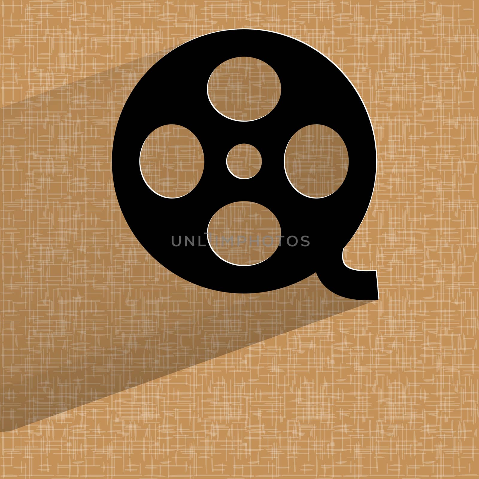 Film icon. flat modern design on geometric abstract background  by serhii_lohvyniuk