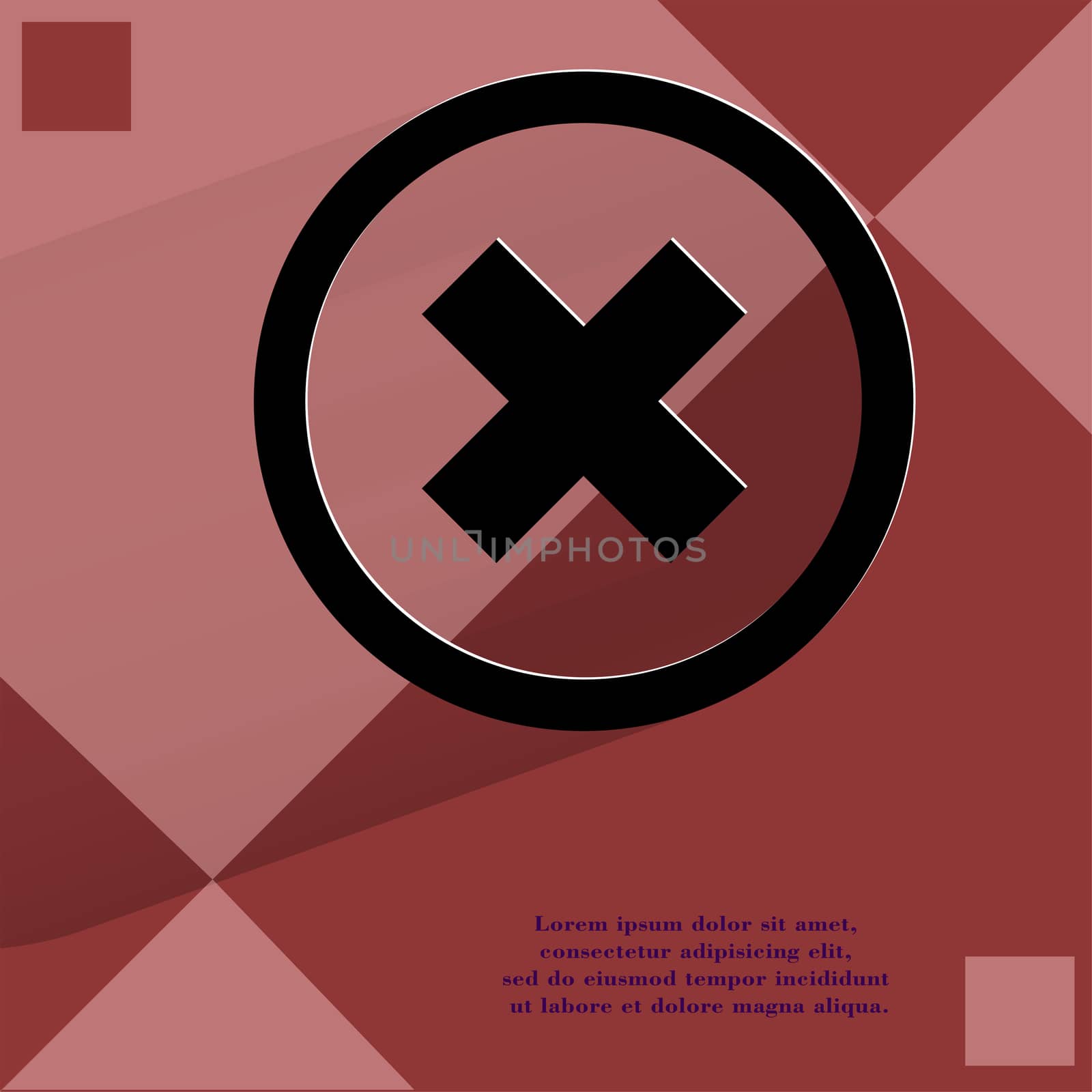 cancel. Flat modern web design on a flat geometric abstract background  by serhii_lohvyniuk