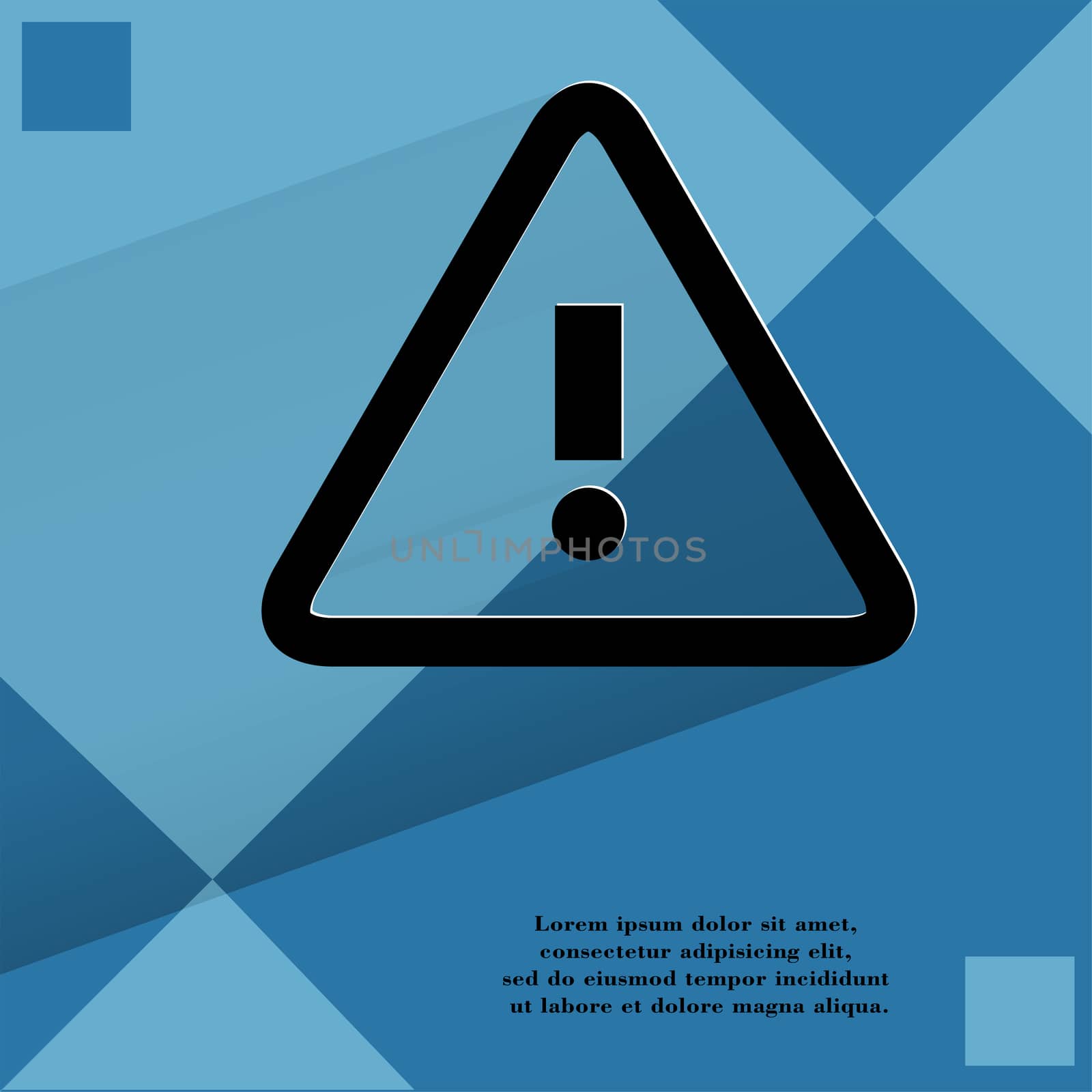danger. exclamation mark. Flat modern web design on a flat geometric abstract background . 