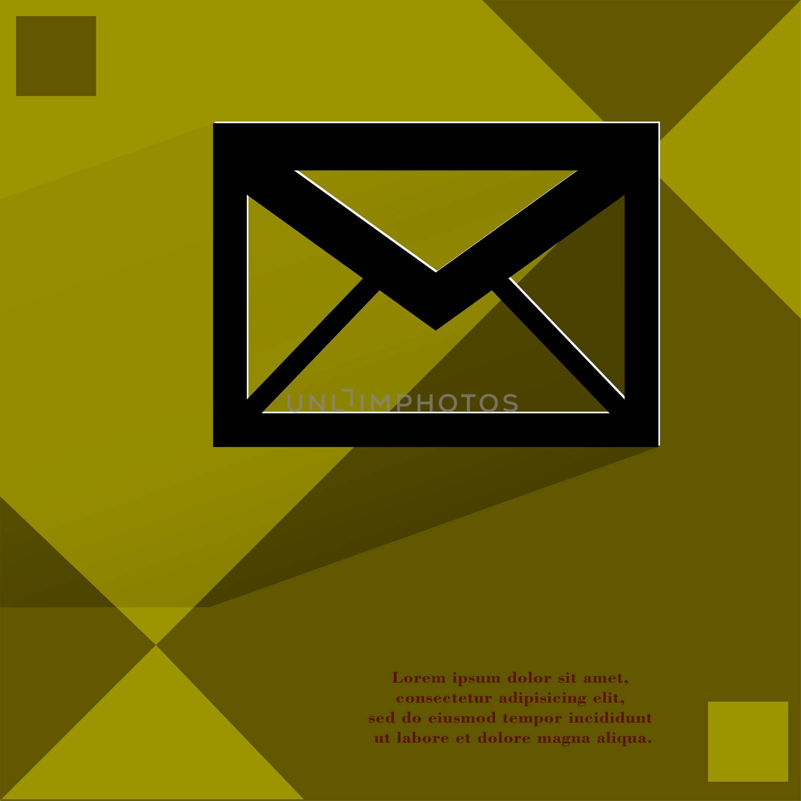 mail. envelope.  Flat modern web design on a flat geometric abstract background . 