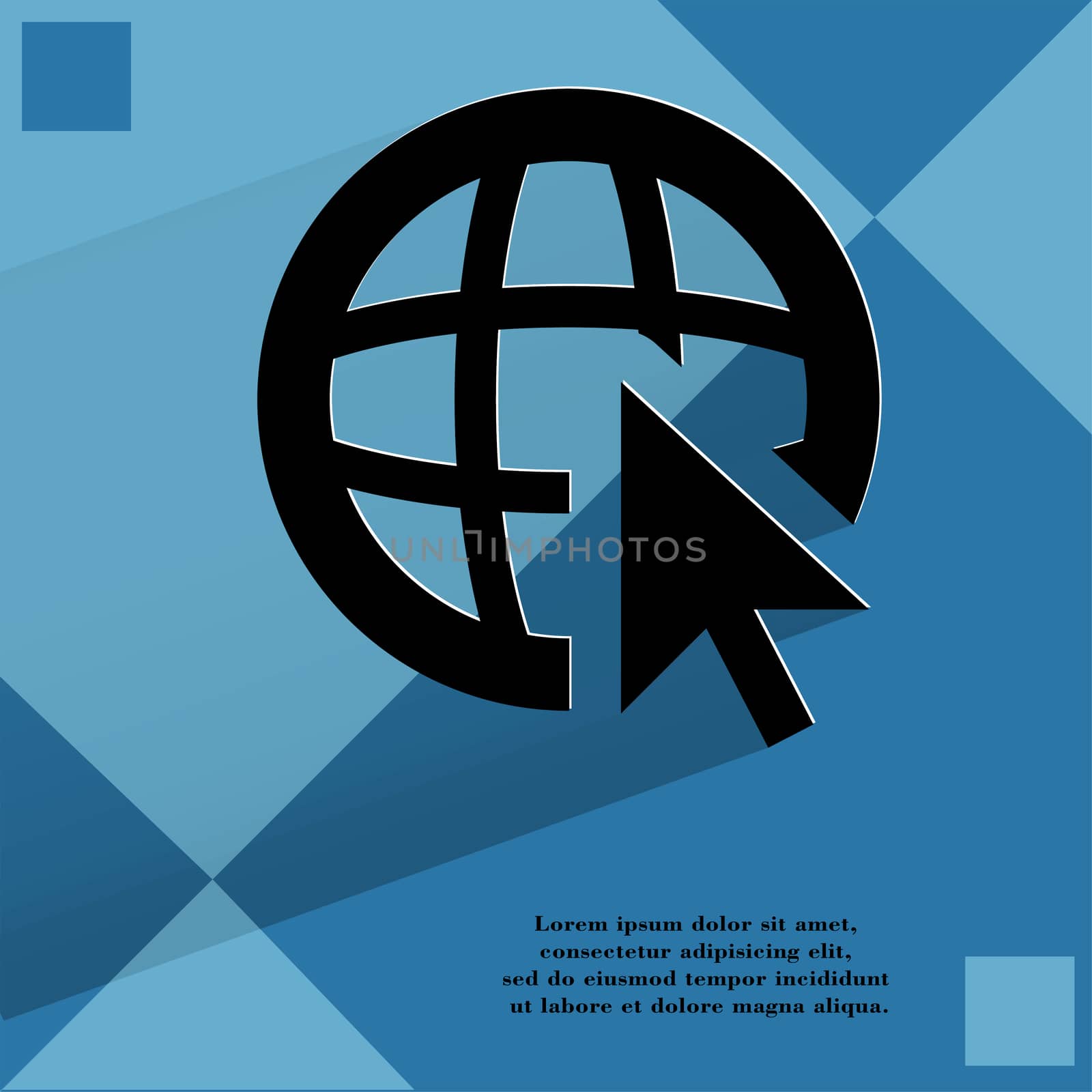 globe. Flat modern web design on a flat geometric abstract background . 