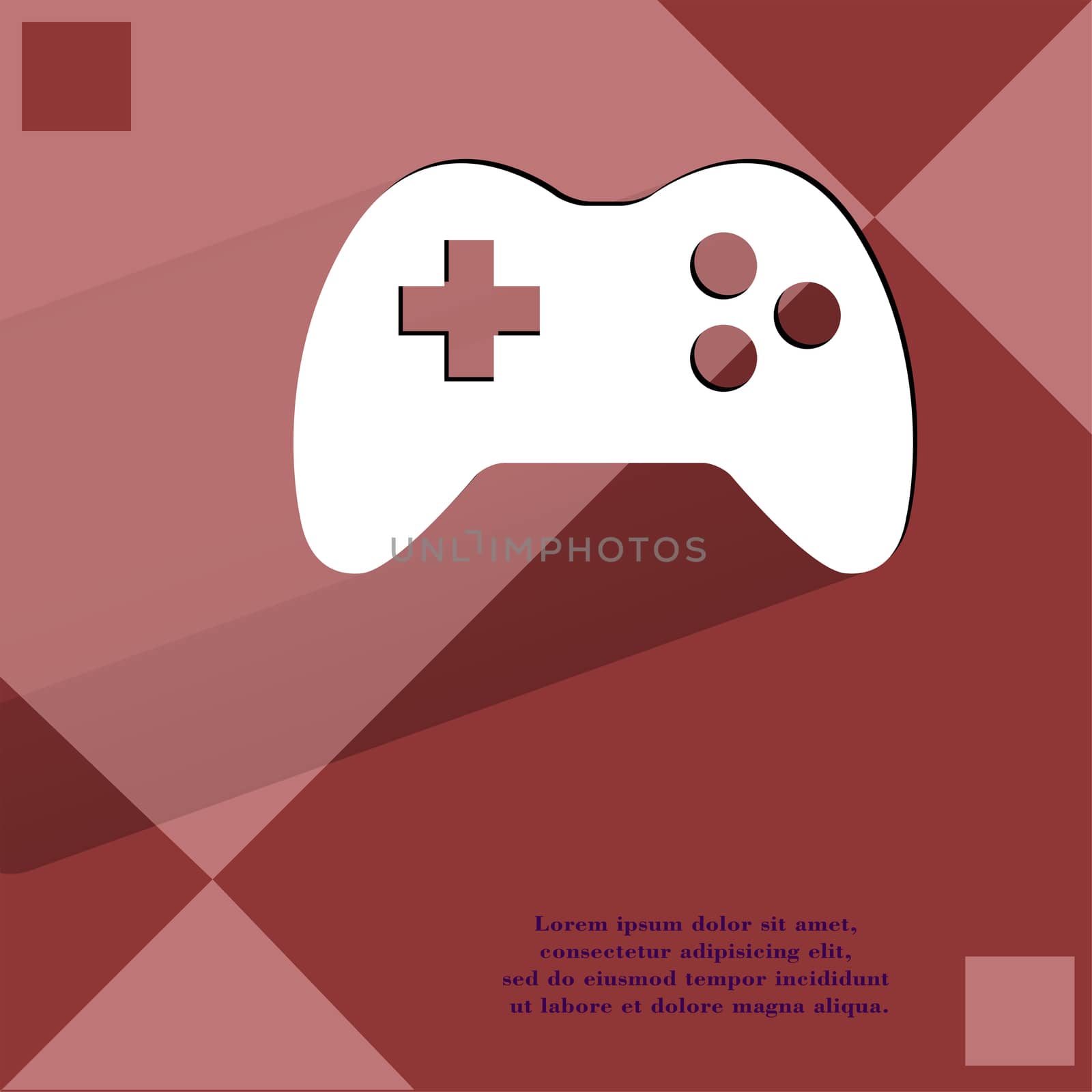 Gaming Joystick. Flat modern web design on a flat geometric abstract background . 