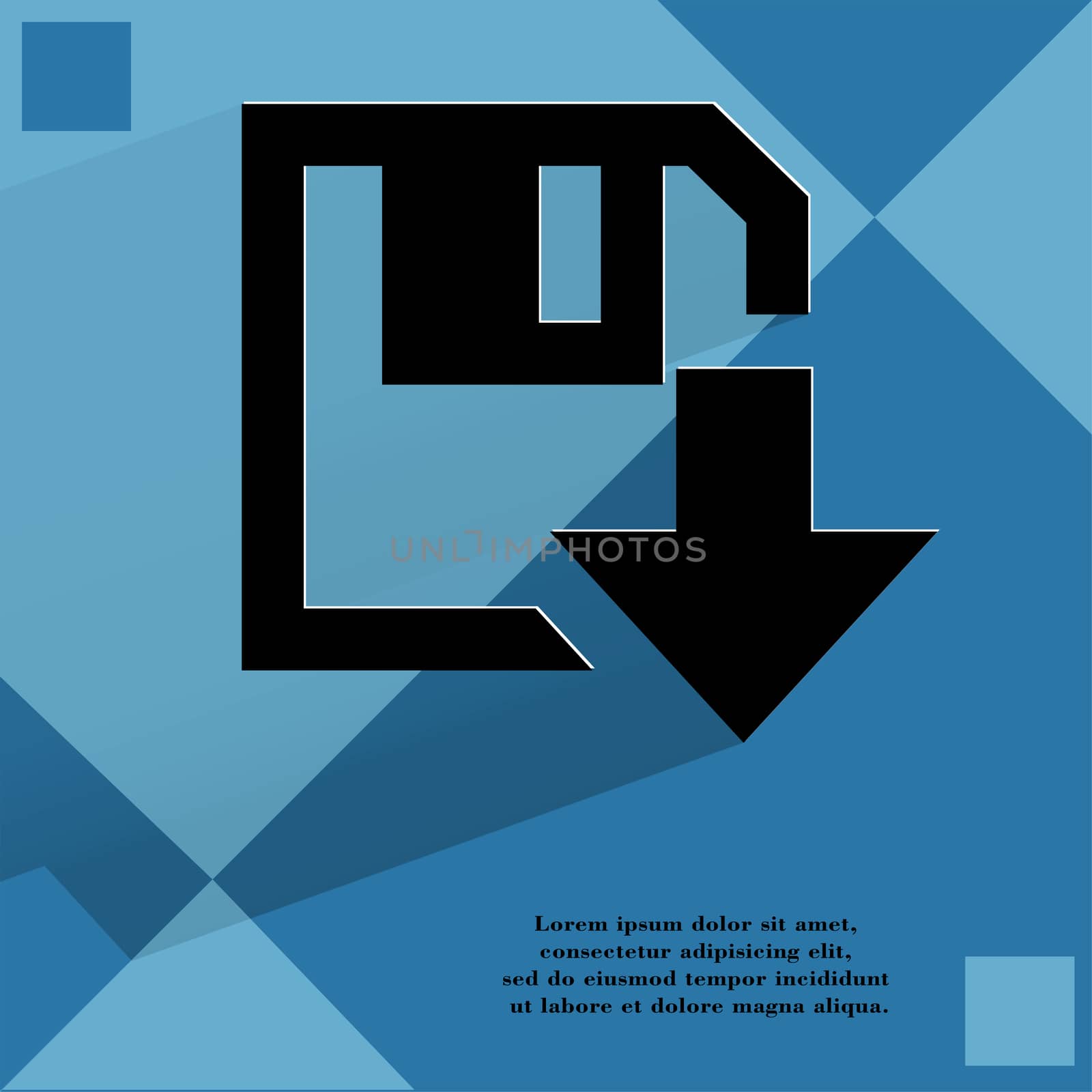 floppy disk download. Flat modern web design on a flat geometric abstract background . 