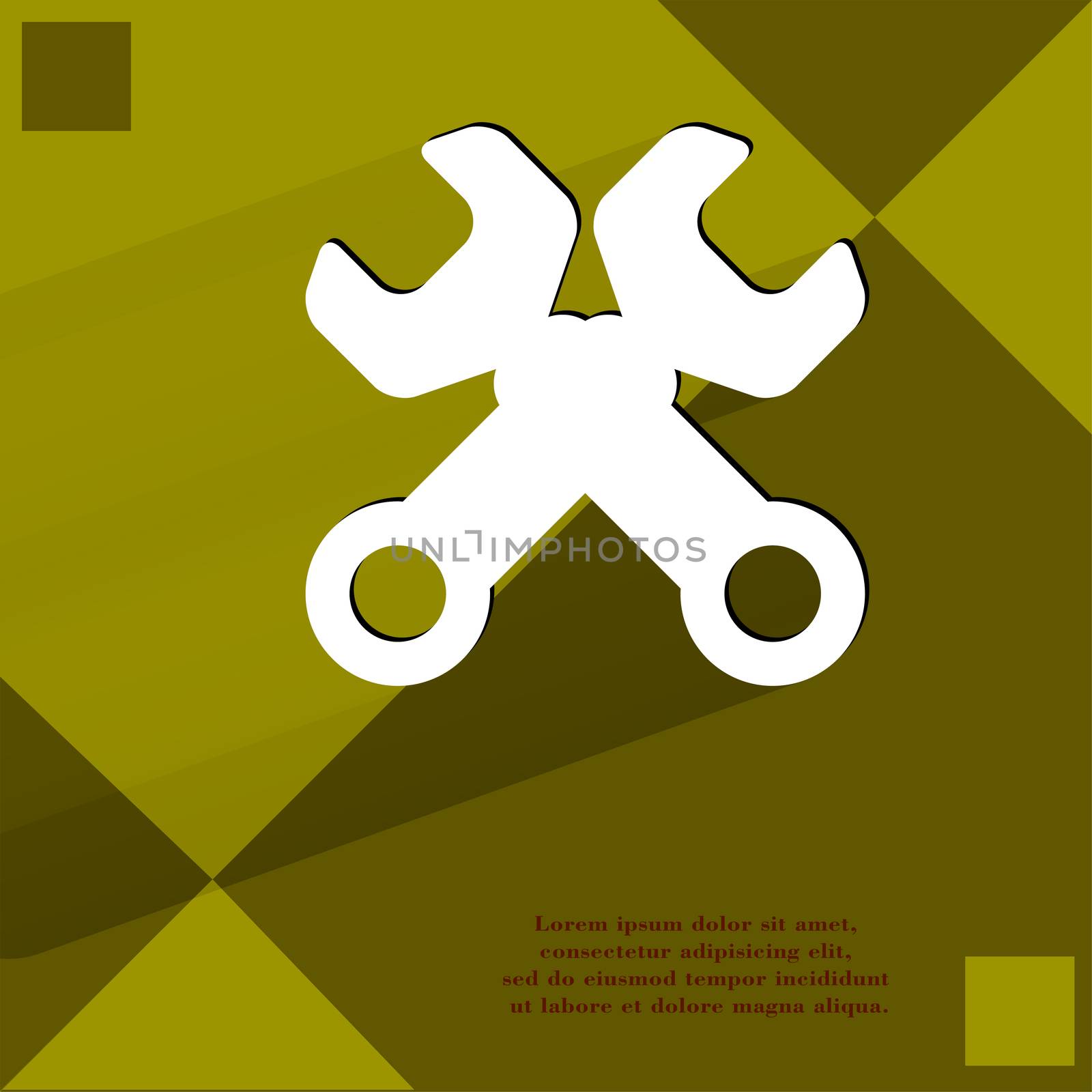 Wrench. tool to work Flat modern web design on a flat geometric abstract background . 