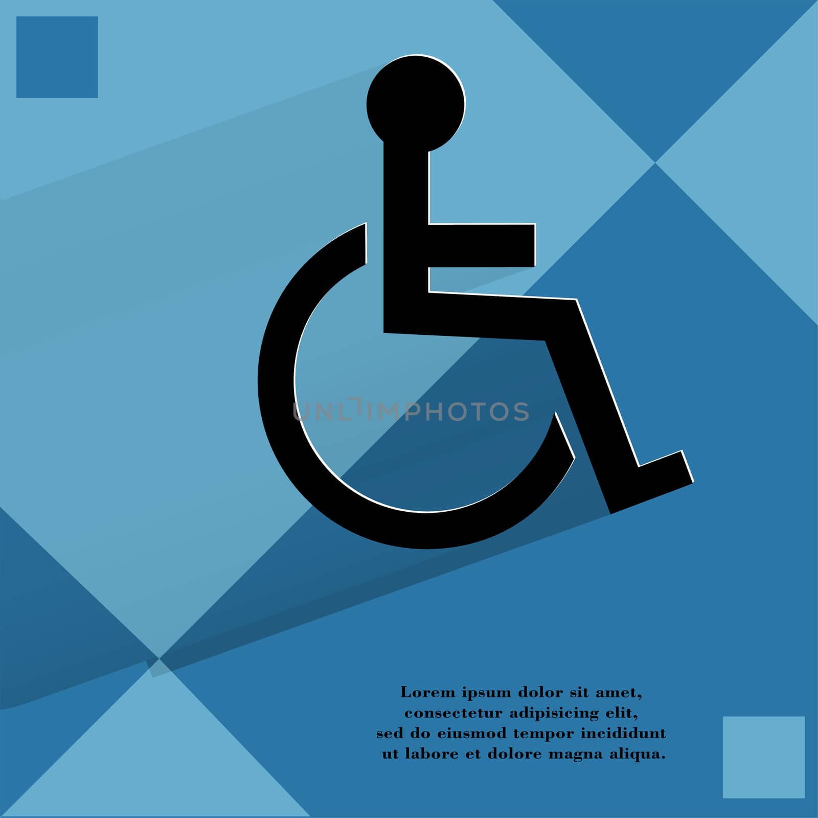 disabled. Flat modern web design on a flat geometric abstract background . 