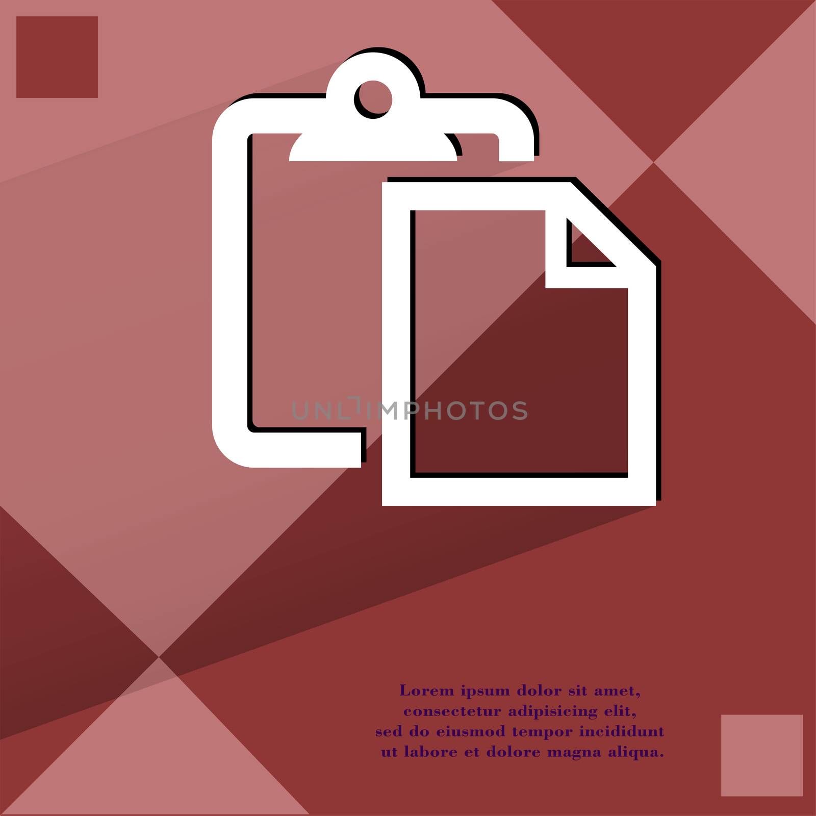 blank paper. Flat modern web design on a flat geometric abstract background . 