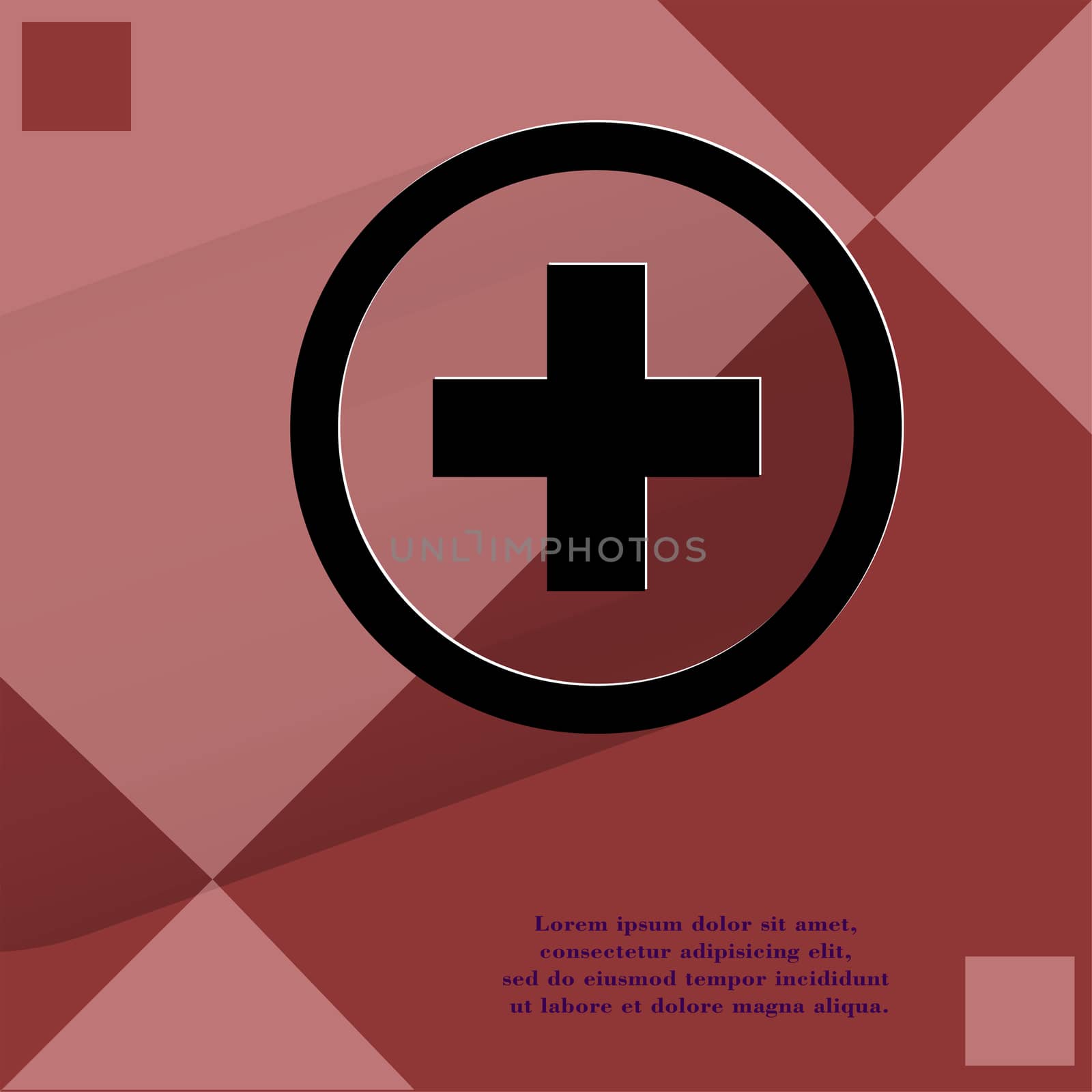 Plus. Flat modern web design on a flat geometric abstract background . 