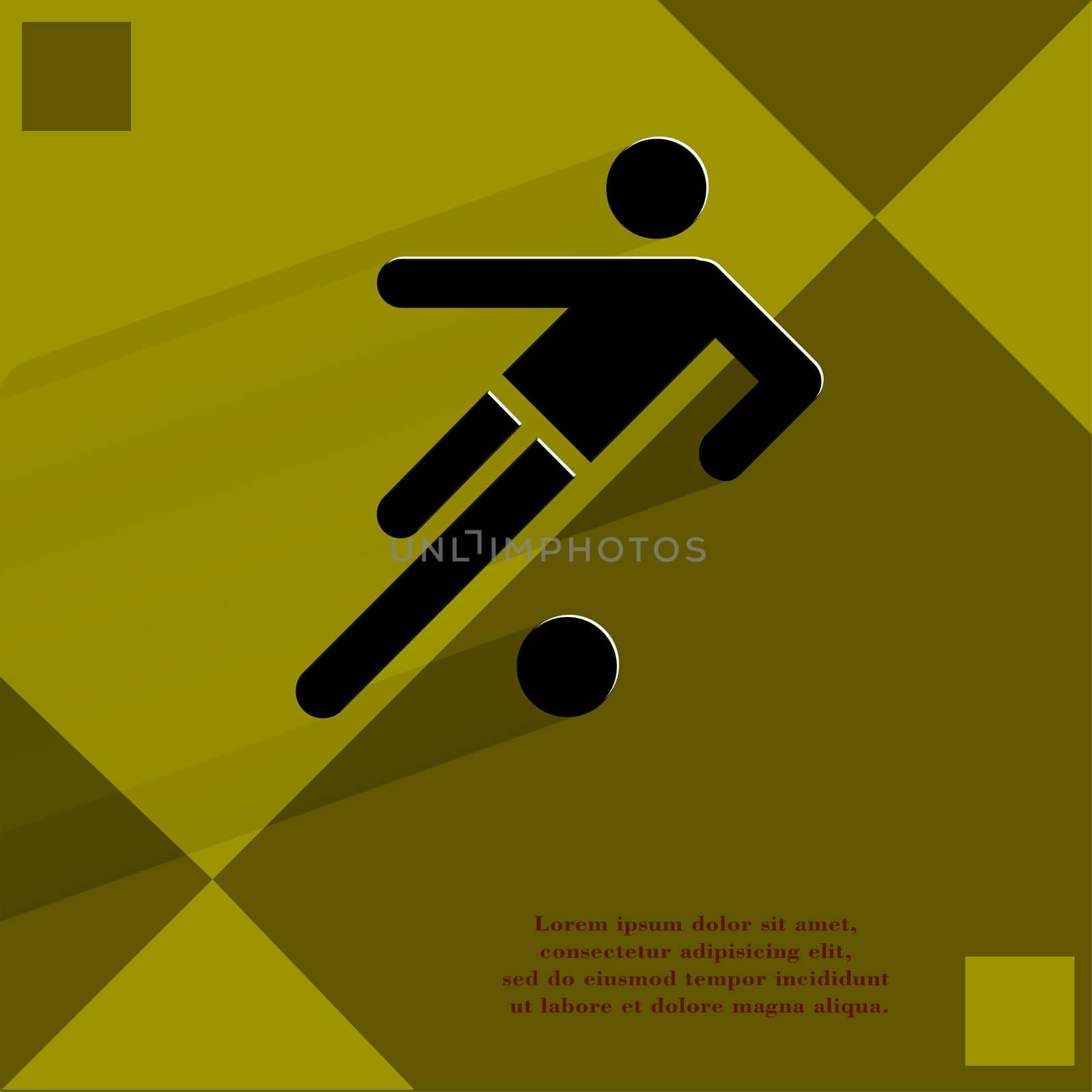 football player. Flat modern web button   on a flat geometric abstract background  by serhii_lohvyniuk