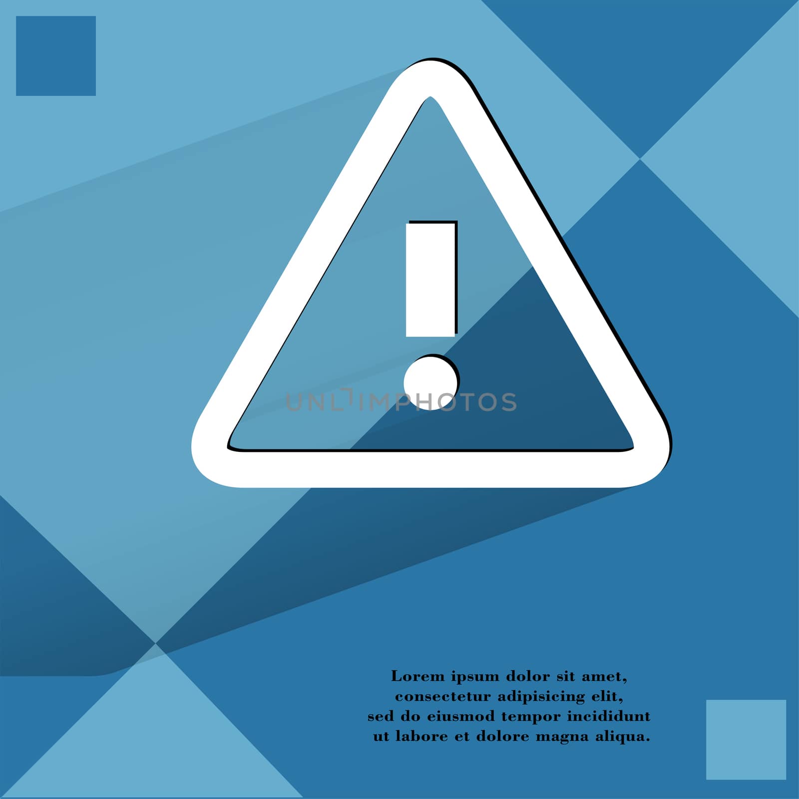 danger. exclamation mark.  Flat modern web design on a flat geometric abstract background  by serhii_lohvyniuk