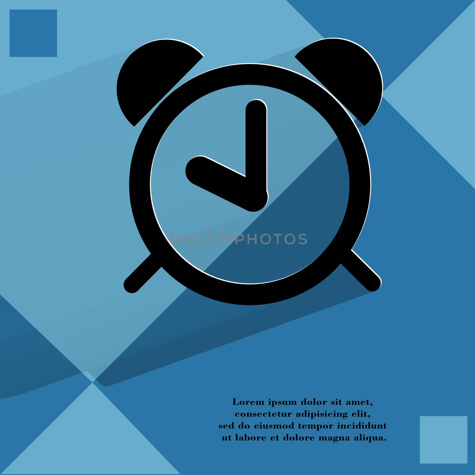 alarm clock. Flat modern web design on a flat geometric abstract background  by serhii_lohvyniuk