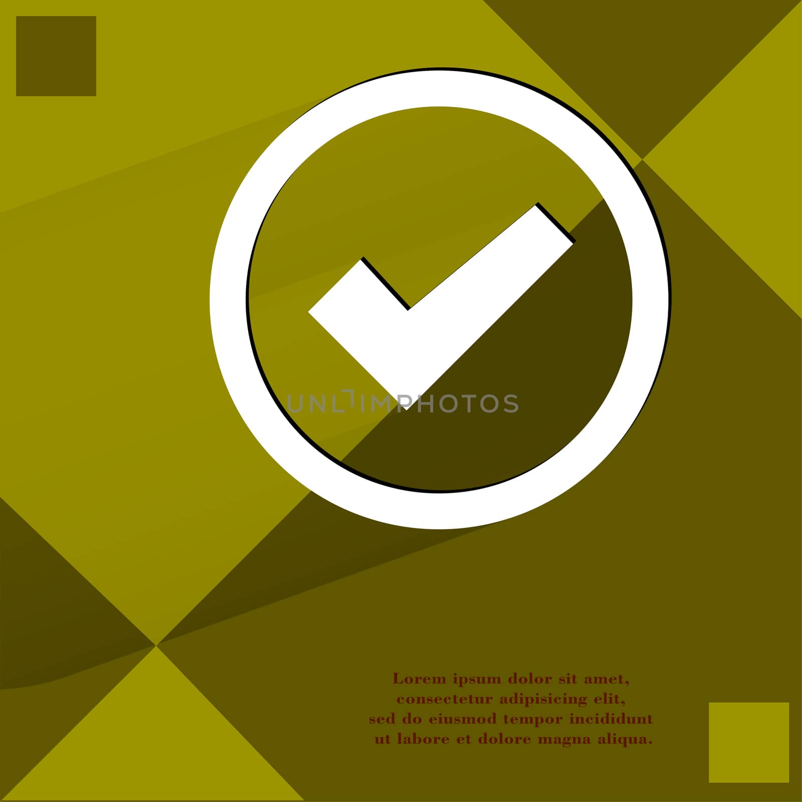 check mark. Flat modern web design on a flat geometric abstract background  by serhii_lohvyniuk