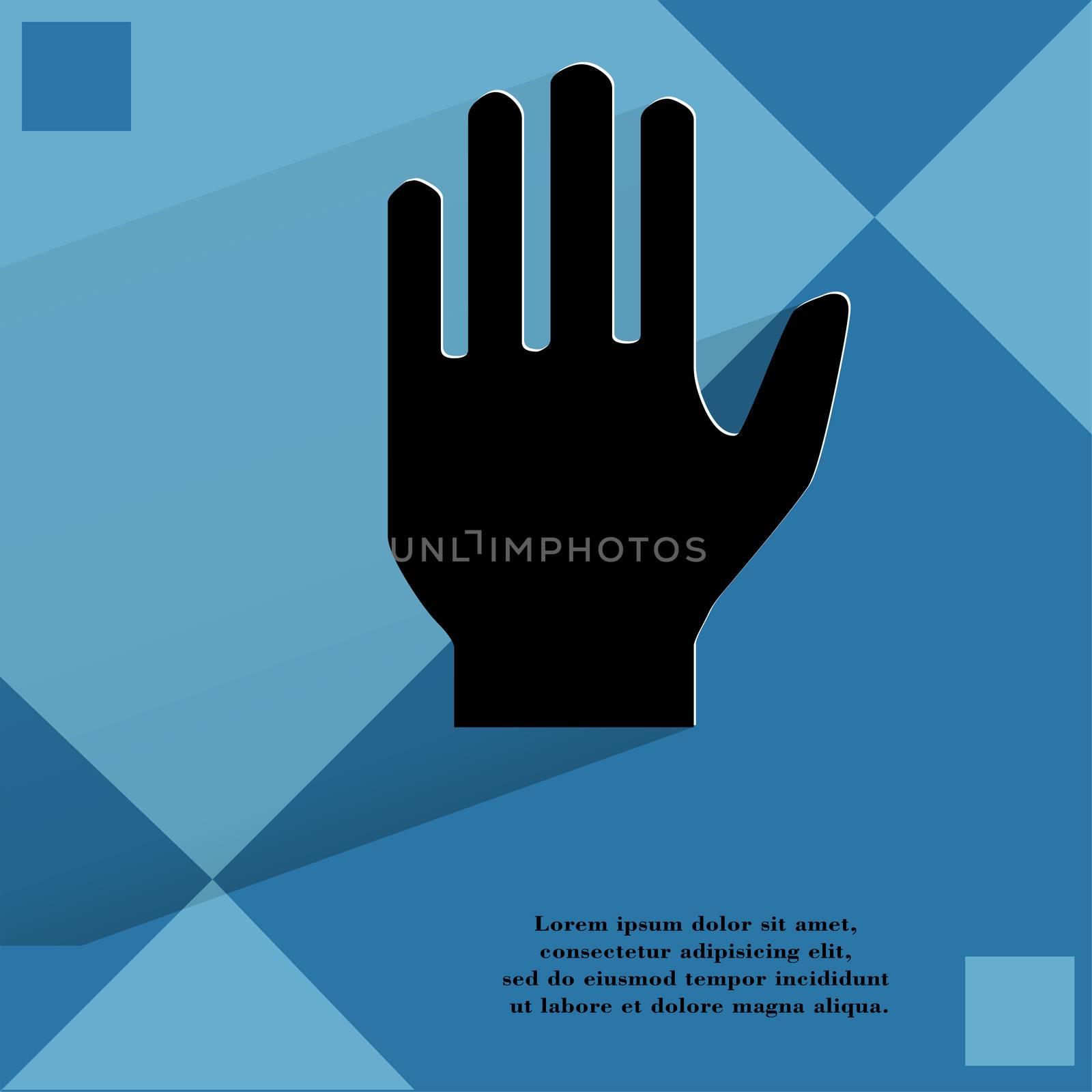 Stop. hand. Flat modern web design on a flat geometric abstract background  by serhii_lohvyniuk