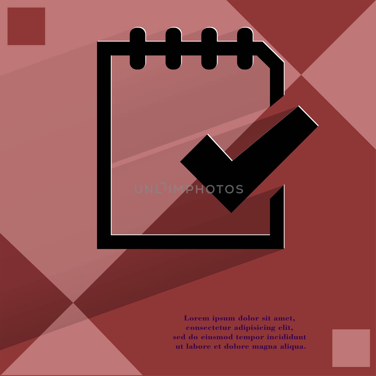 Notepad paper Documents. Flat modern web design on a flat geometric abstract background . 