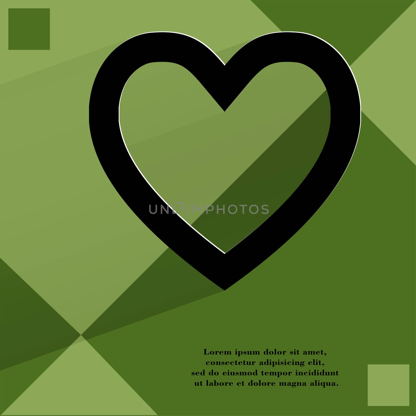 Heart. Flat modern web design on a flat geometric abstract background  by serhii_lohvyniuk