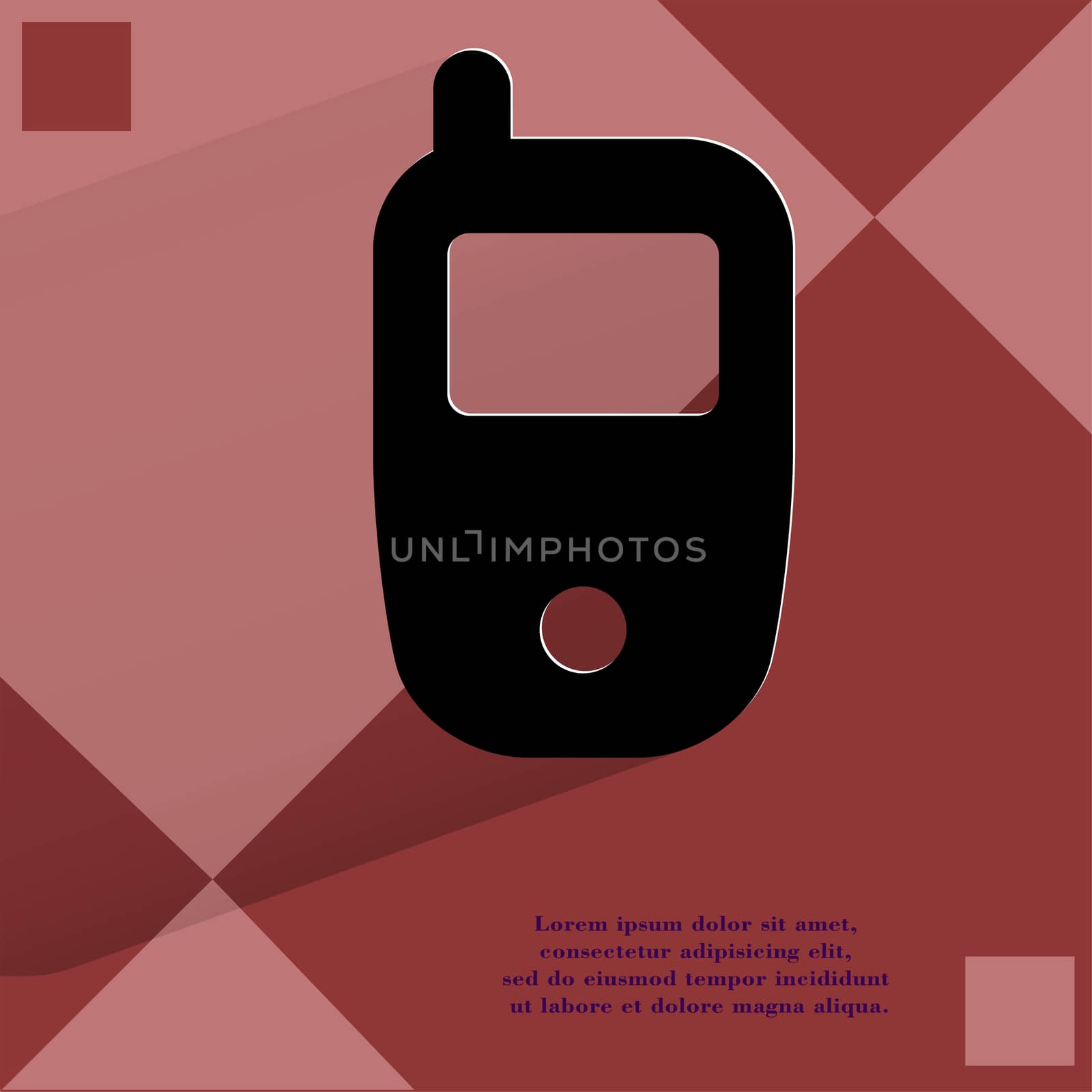 Mobile phone. Flat modern web design on a flat geometric abstract background by serhii_lohvyniuk