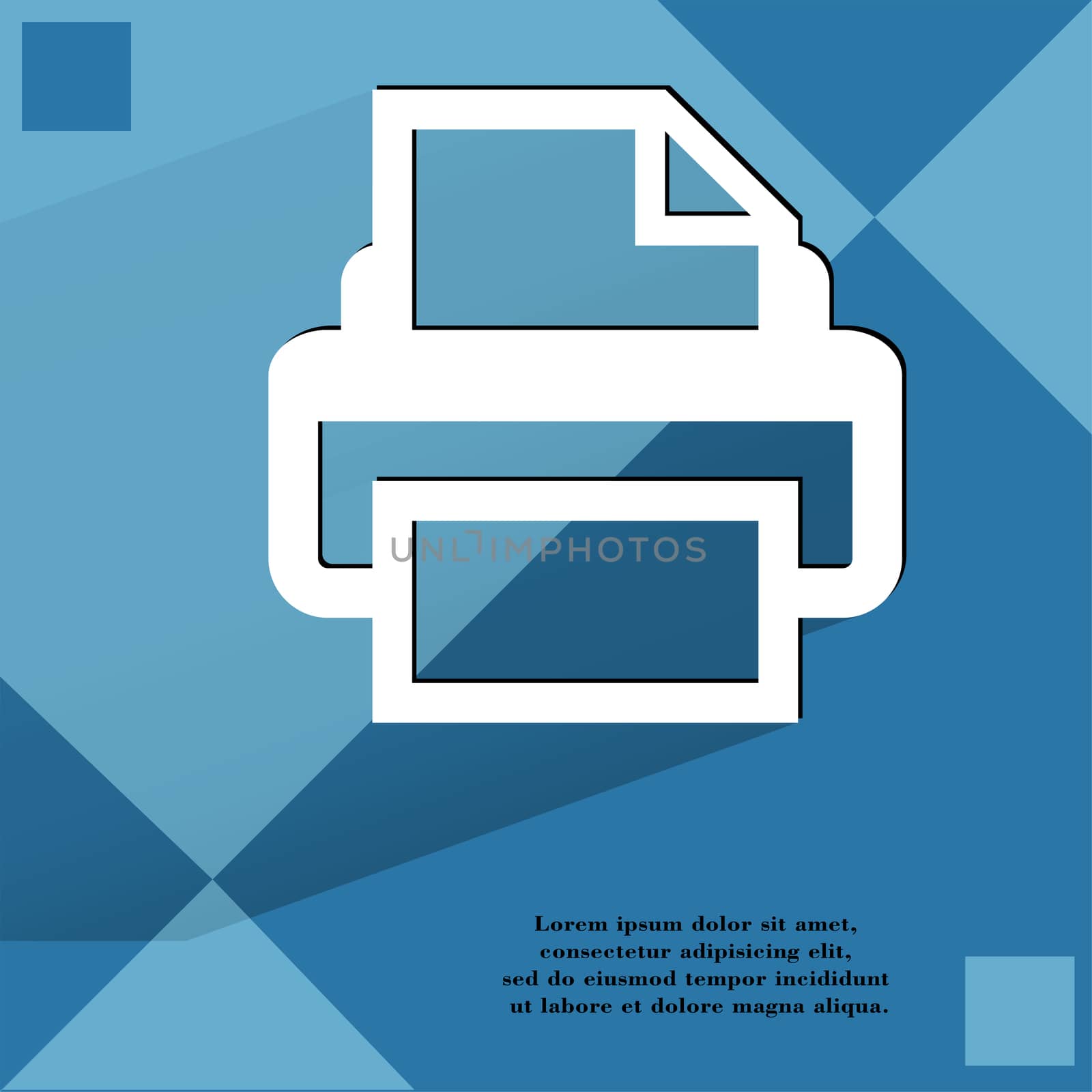 Printer. Flat modern web design on a flat geometric abstract background  by serhii_lohvyniuk