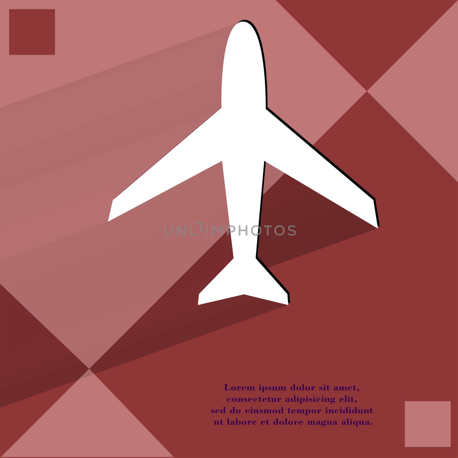 Plane . Flat modern web design on a flat geometric abstract background . 