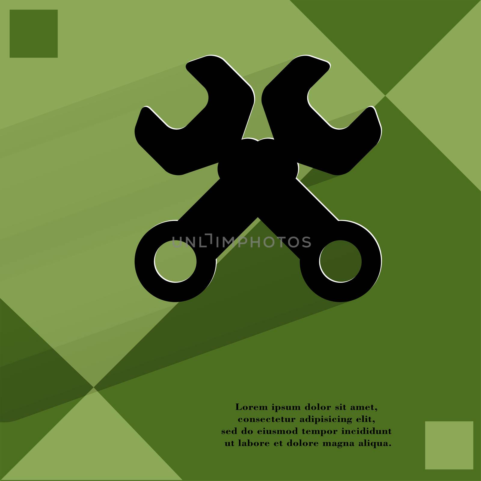 Wrench. tool to work. Flat modern web design on a flat geometric abstract background  by serhii_lohvyniuk