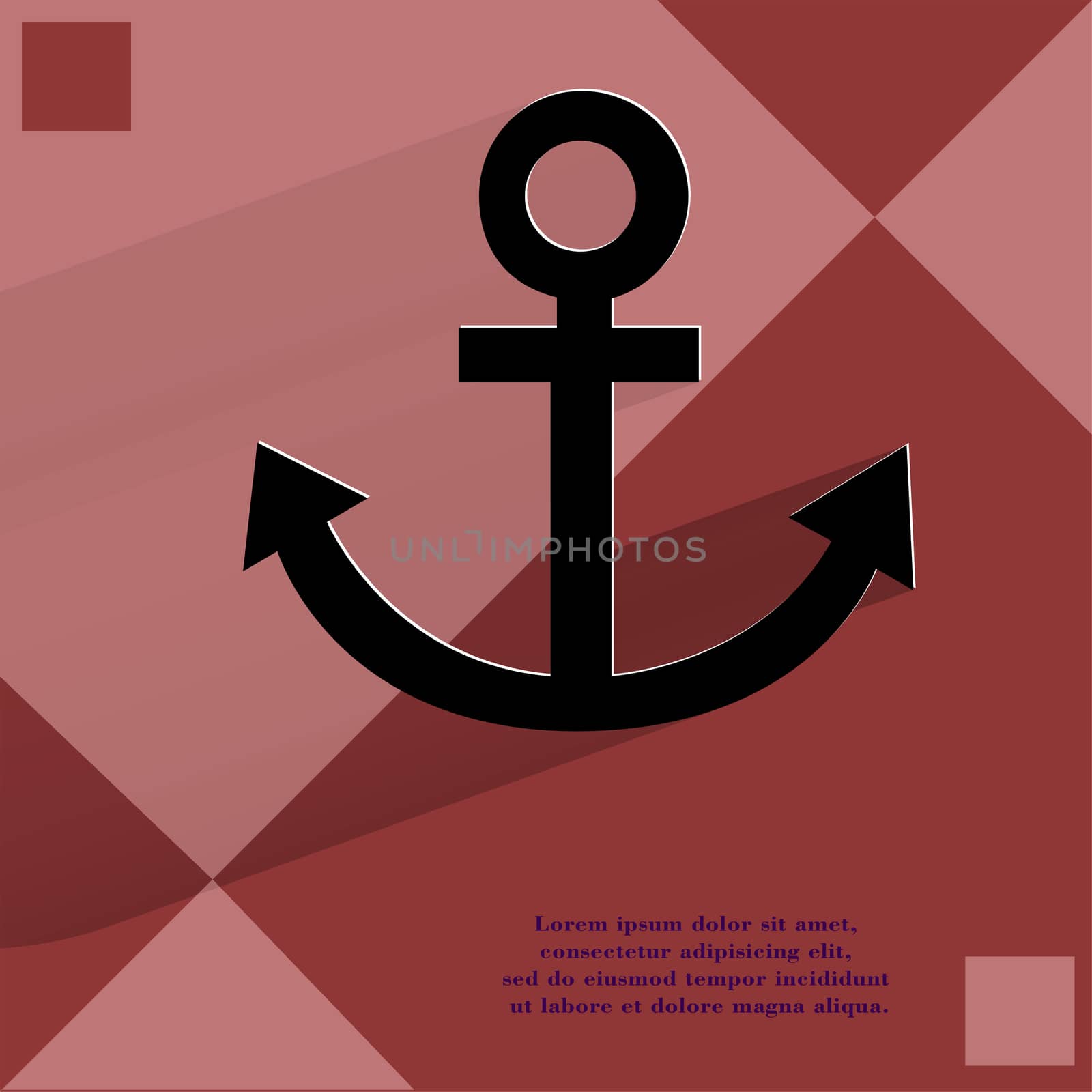 Anchor. Flat modern web design on a flat geometric abstract background . 