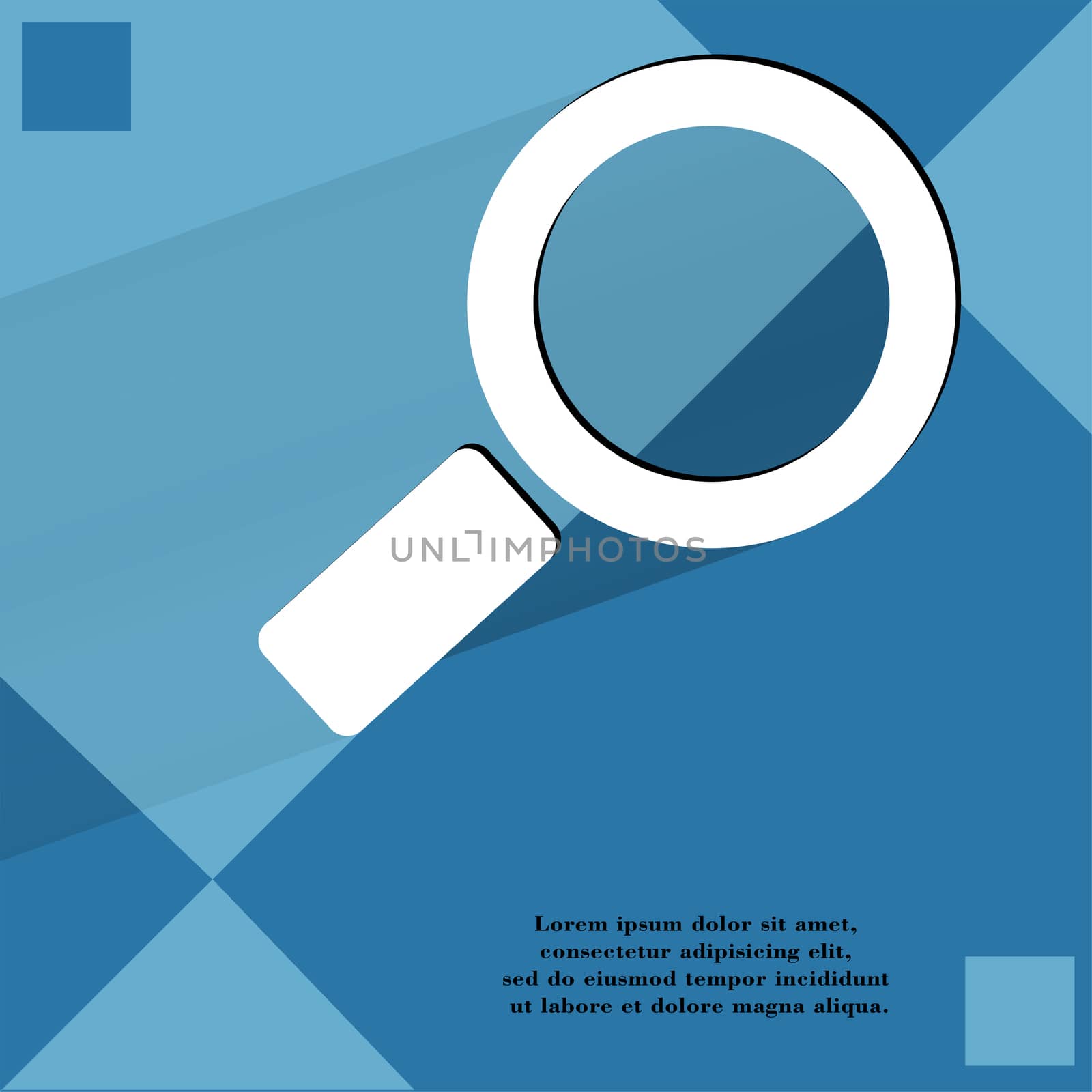 Search magnifier. Flat modern web design on a flat geometric abstract background by serhii_lohvyniuk