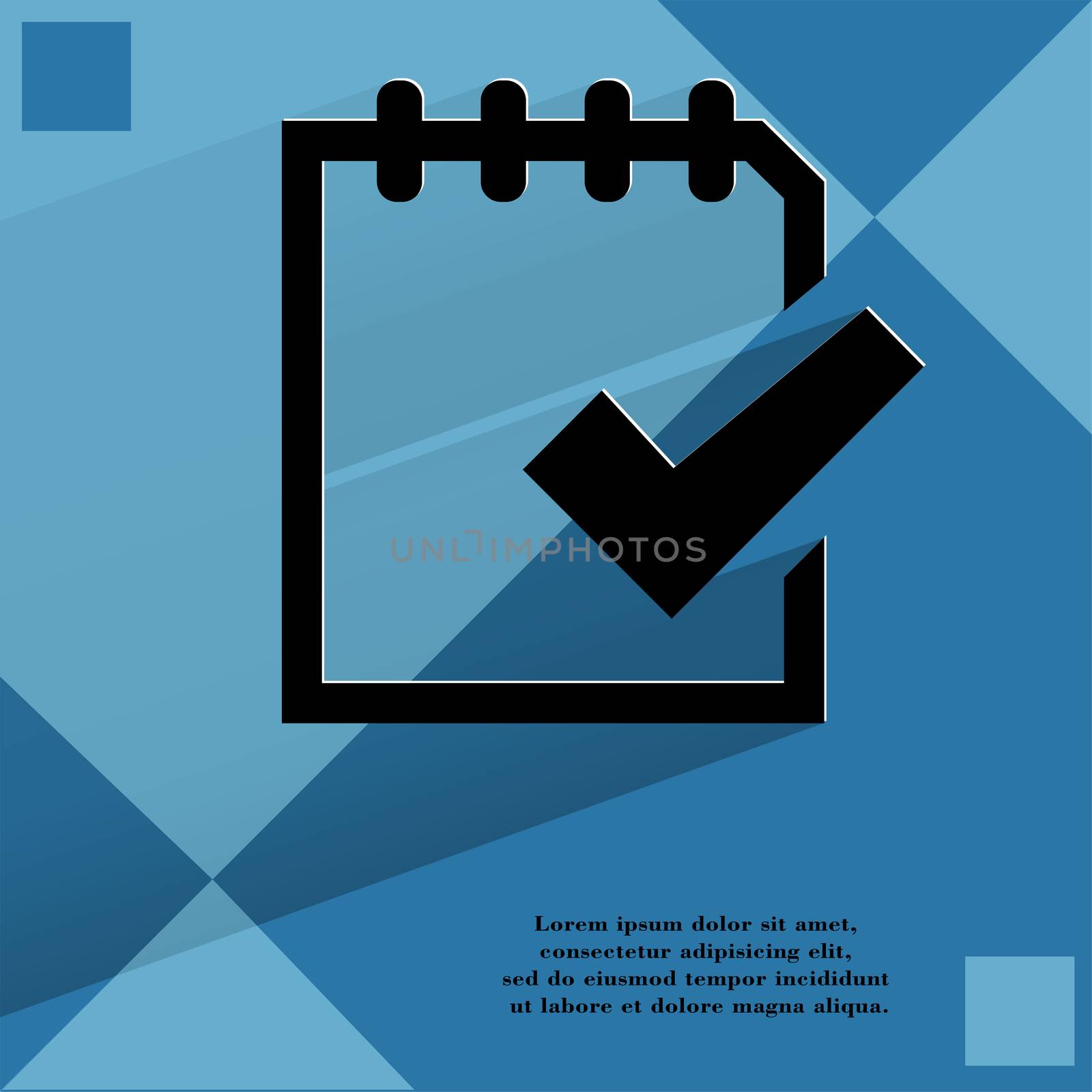 Notepad paper Documents. Flat modern web design on a flat geometric abstract background . 