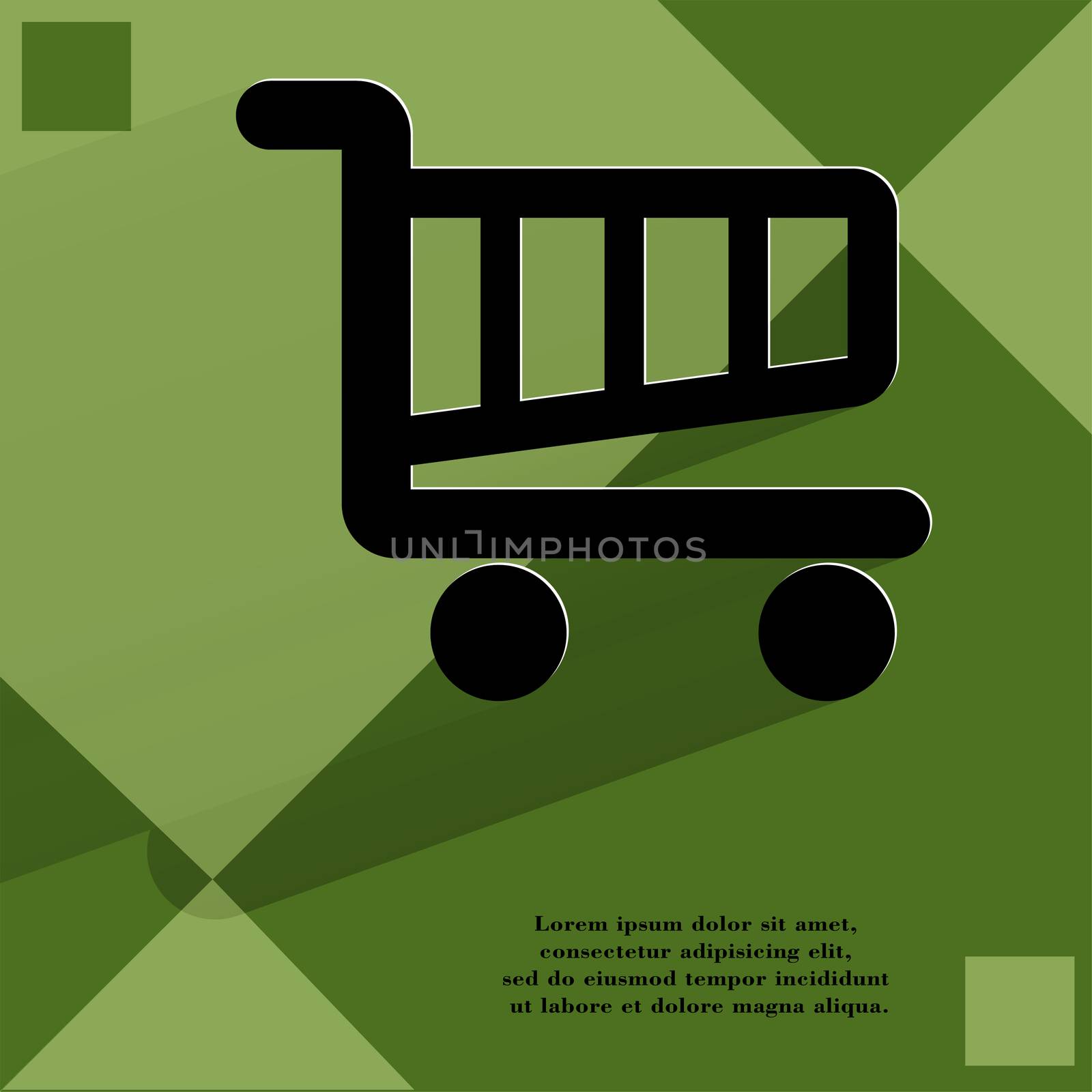 Shopping basket. Flat modern web design on a flat geometric abstract background  by serhii_lohvyniuk