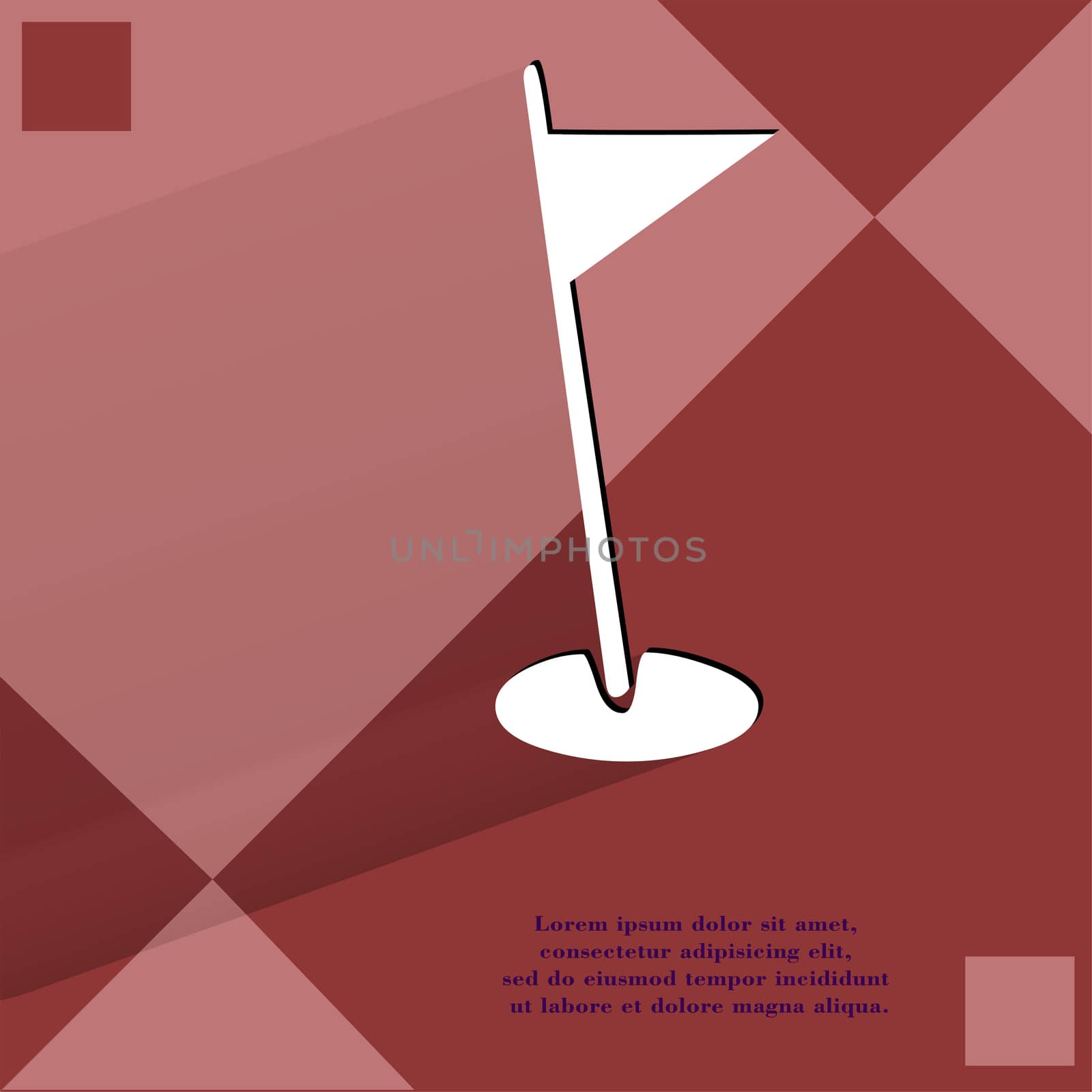 golf flag. Flat modern web design on a flat geometric abstract background  by serhii_lohvyniuk