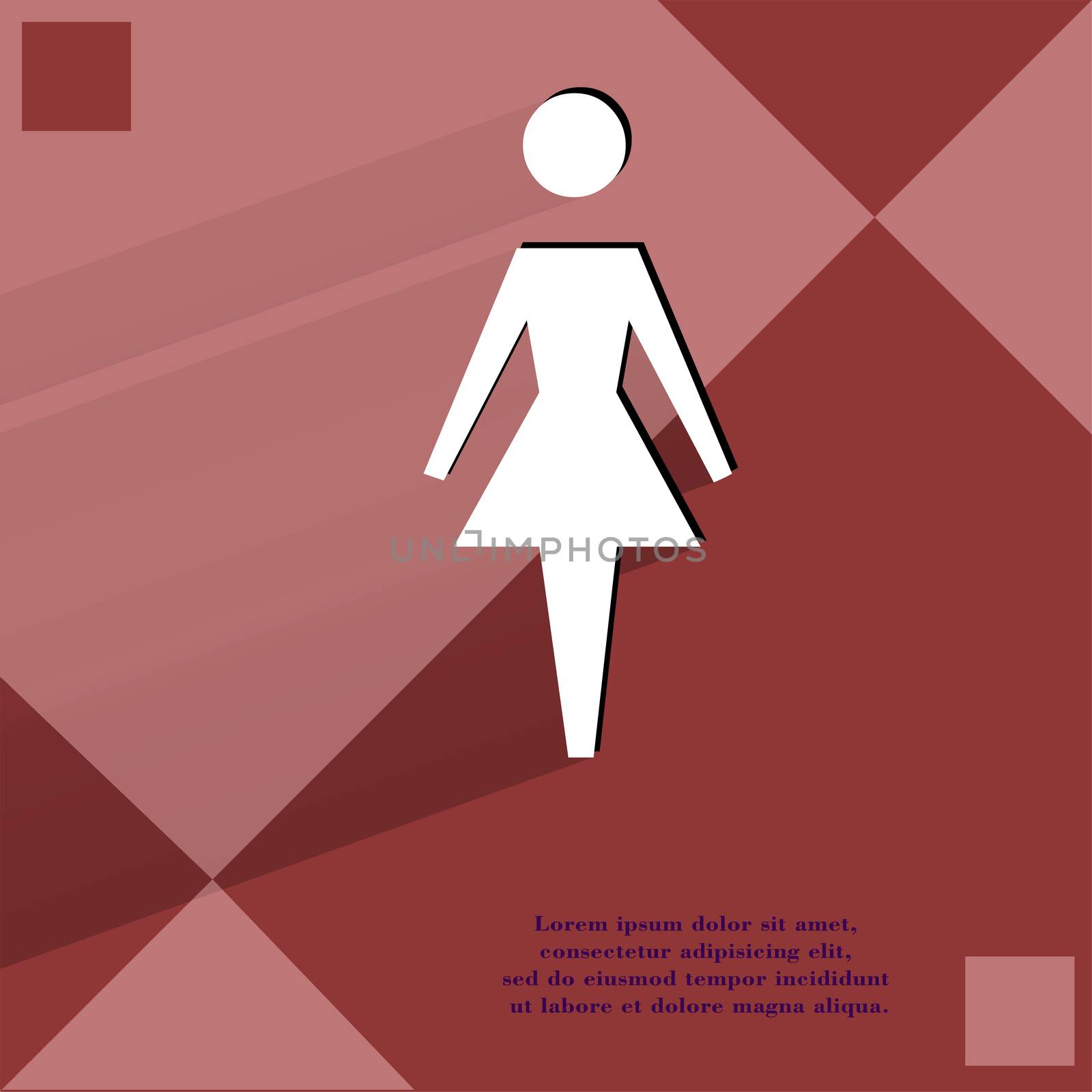 woman restroom. Flat modern web design on a flat geometric abstract background  by serhii_lohvyniuk