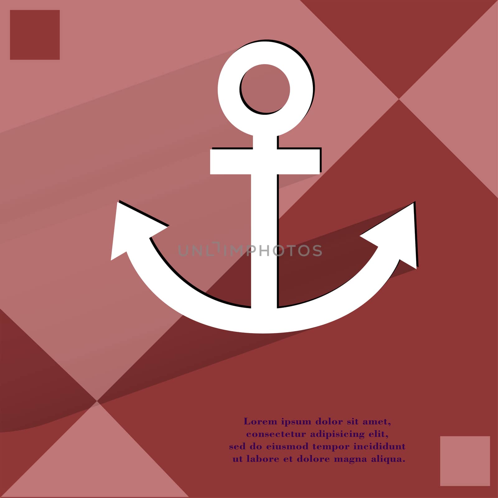 Anchor. Flat modern web design on a flat geometric abstract background  by serhii_lohvyniuk