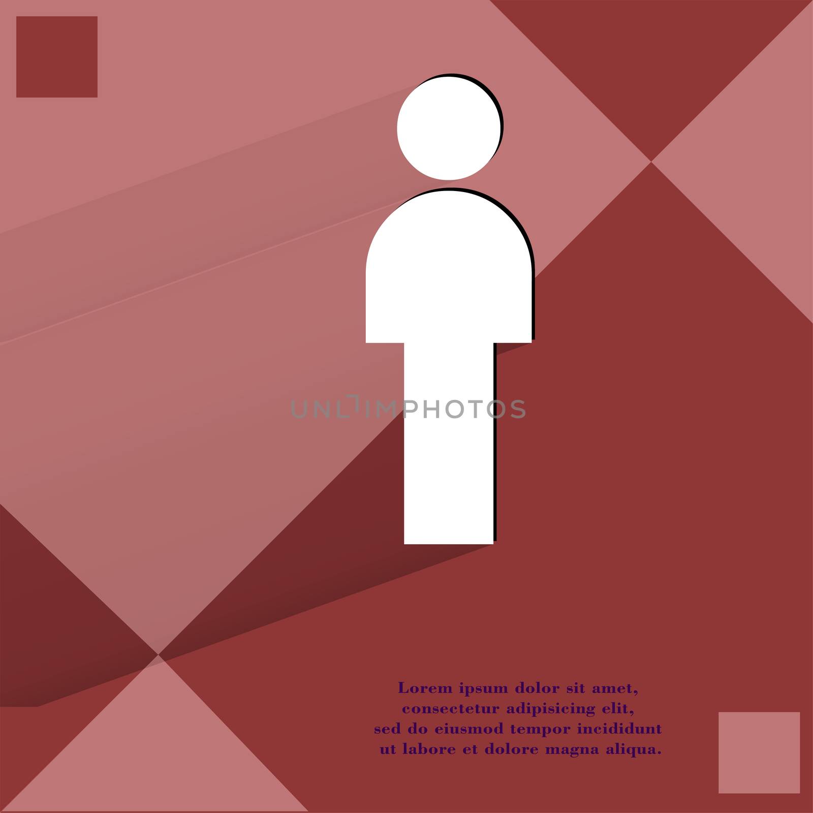 man restroom.  Flat modern web design on a flat geometric abstract background . 