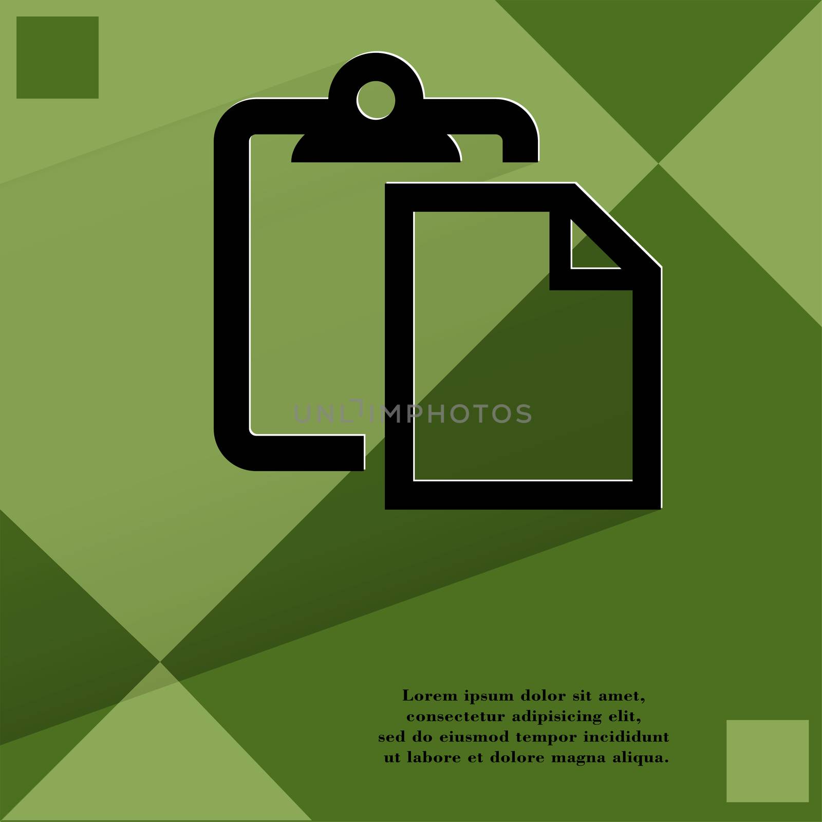 blank paper. Flat modern web design on a flat geometric abstract background . 