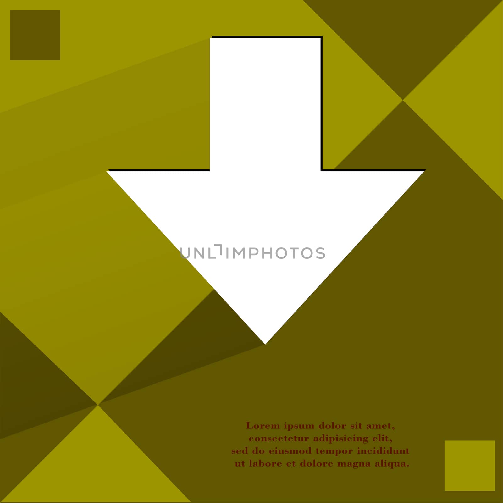 down Arrow. Flat modern web design on a flat geometric abstract background . 