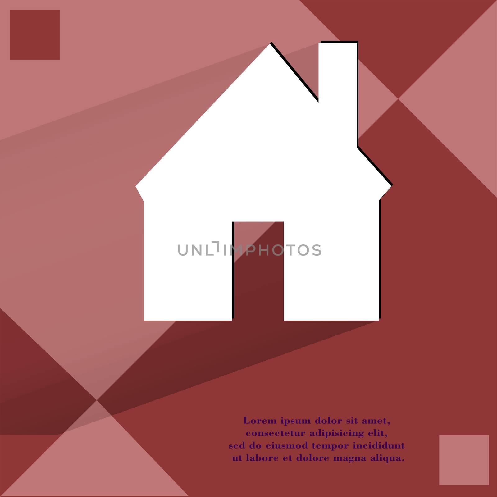Home. Flat modern web design on a flat geometric abstract background  by serhii_lohvyniuk