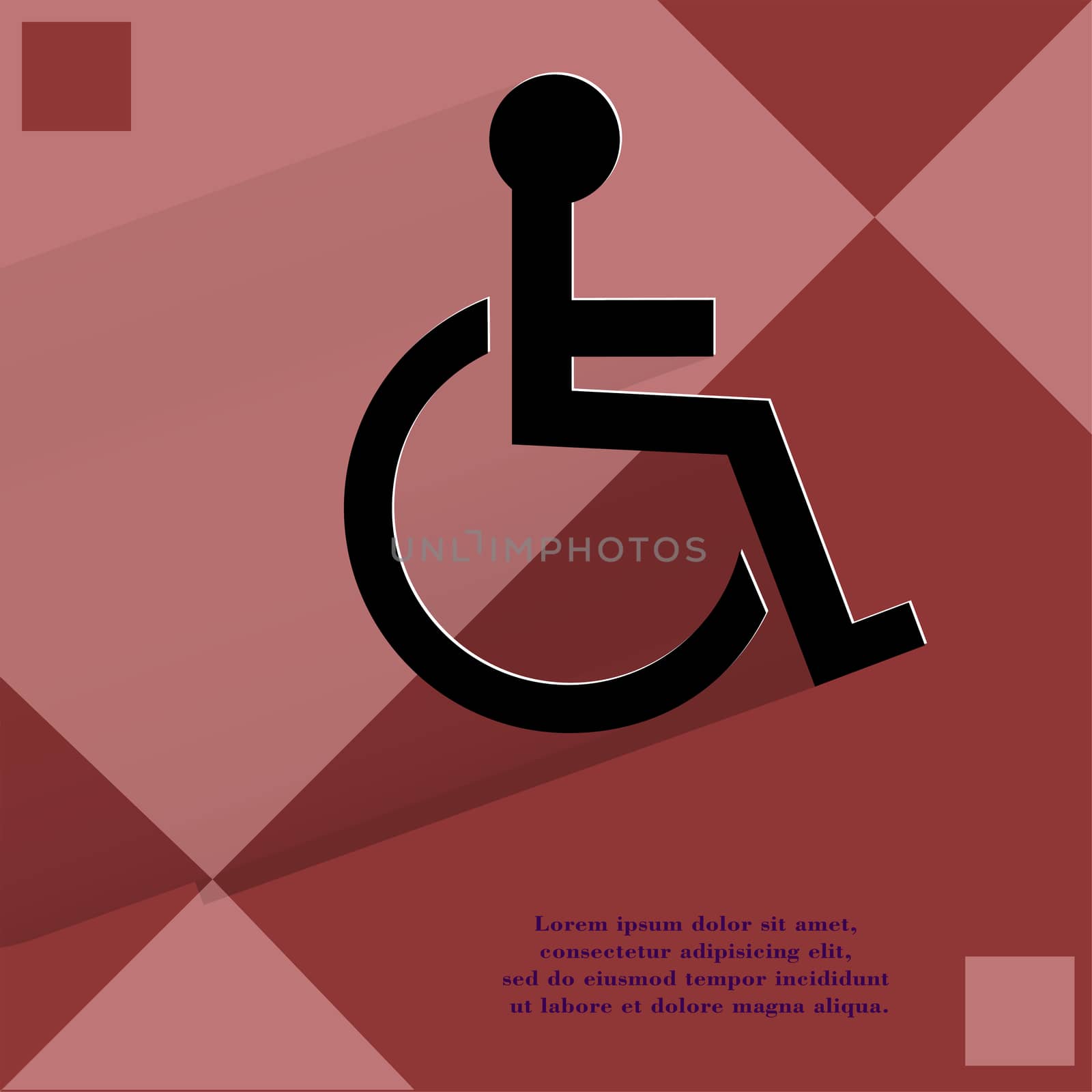 disabled. Flat modern web design on a flat geometric abstract background . 